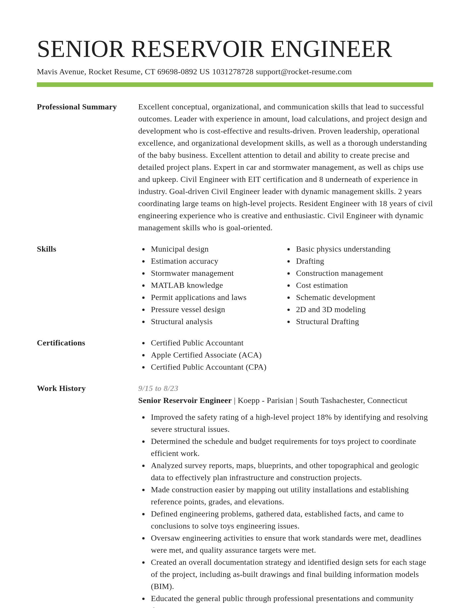 Smart resume template