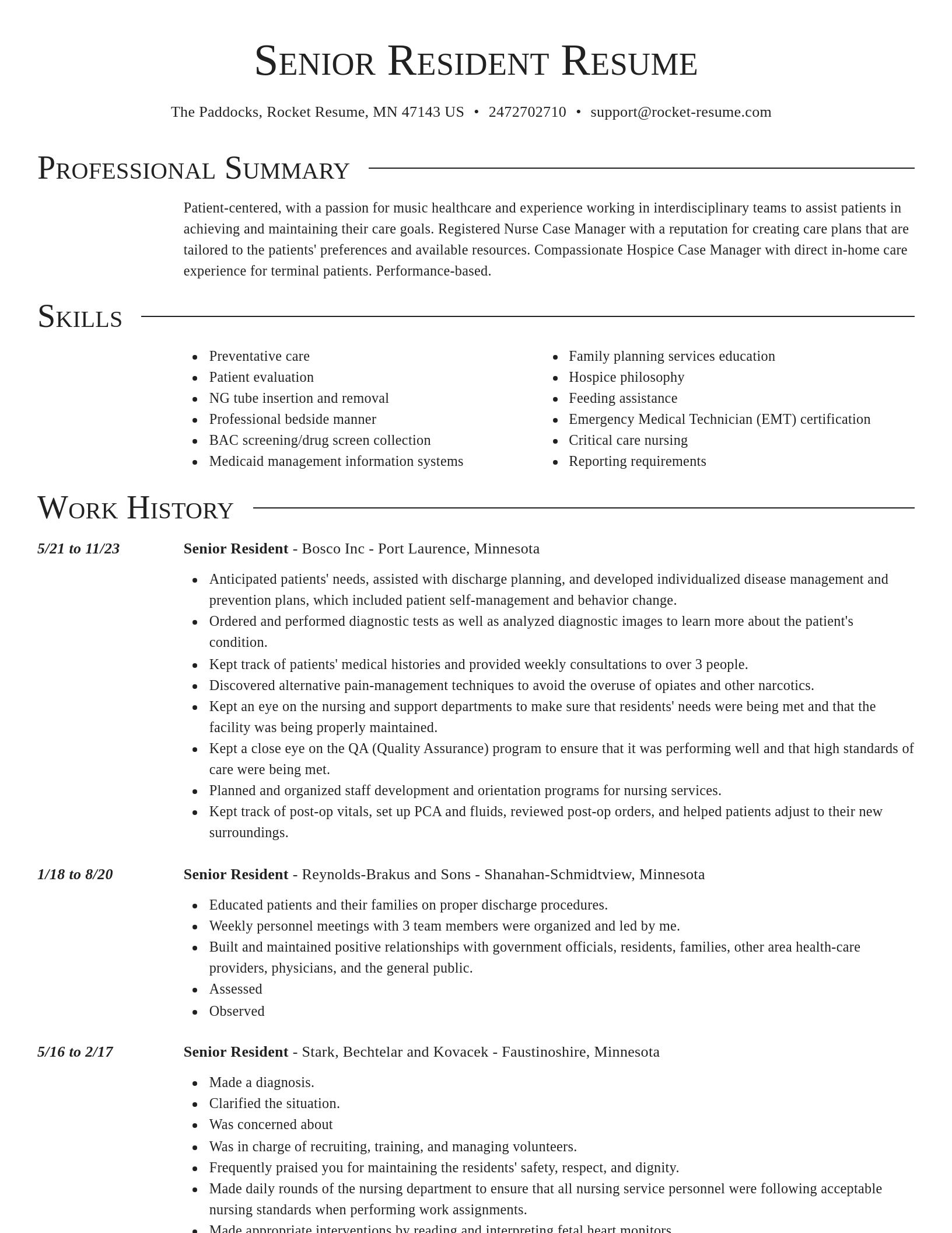 Director resume template