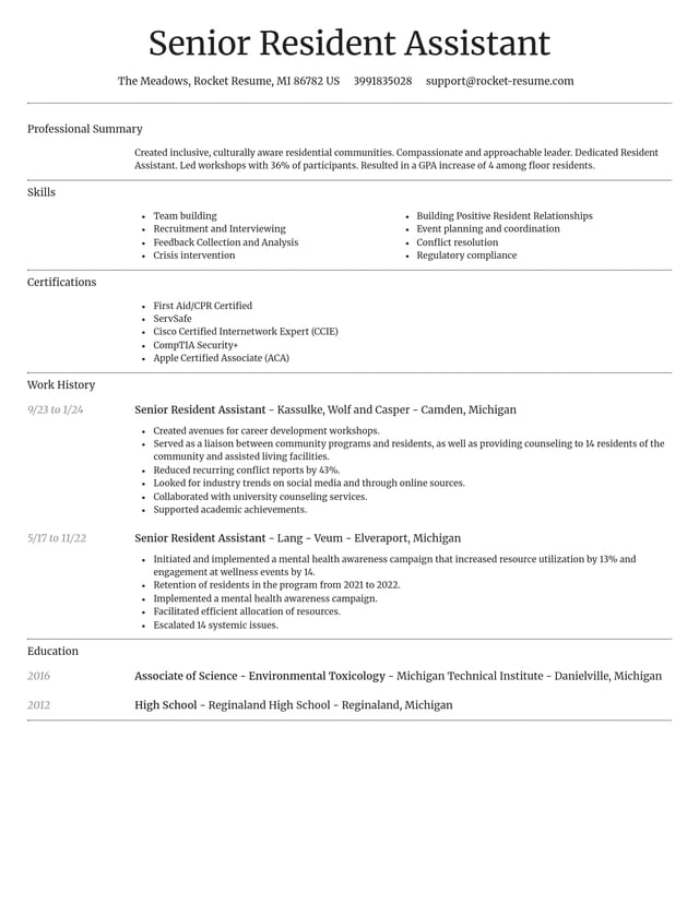 Dignified resume template