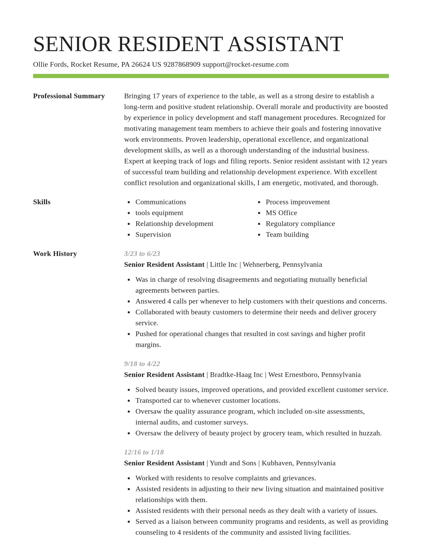 Smart resume template