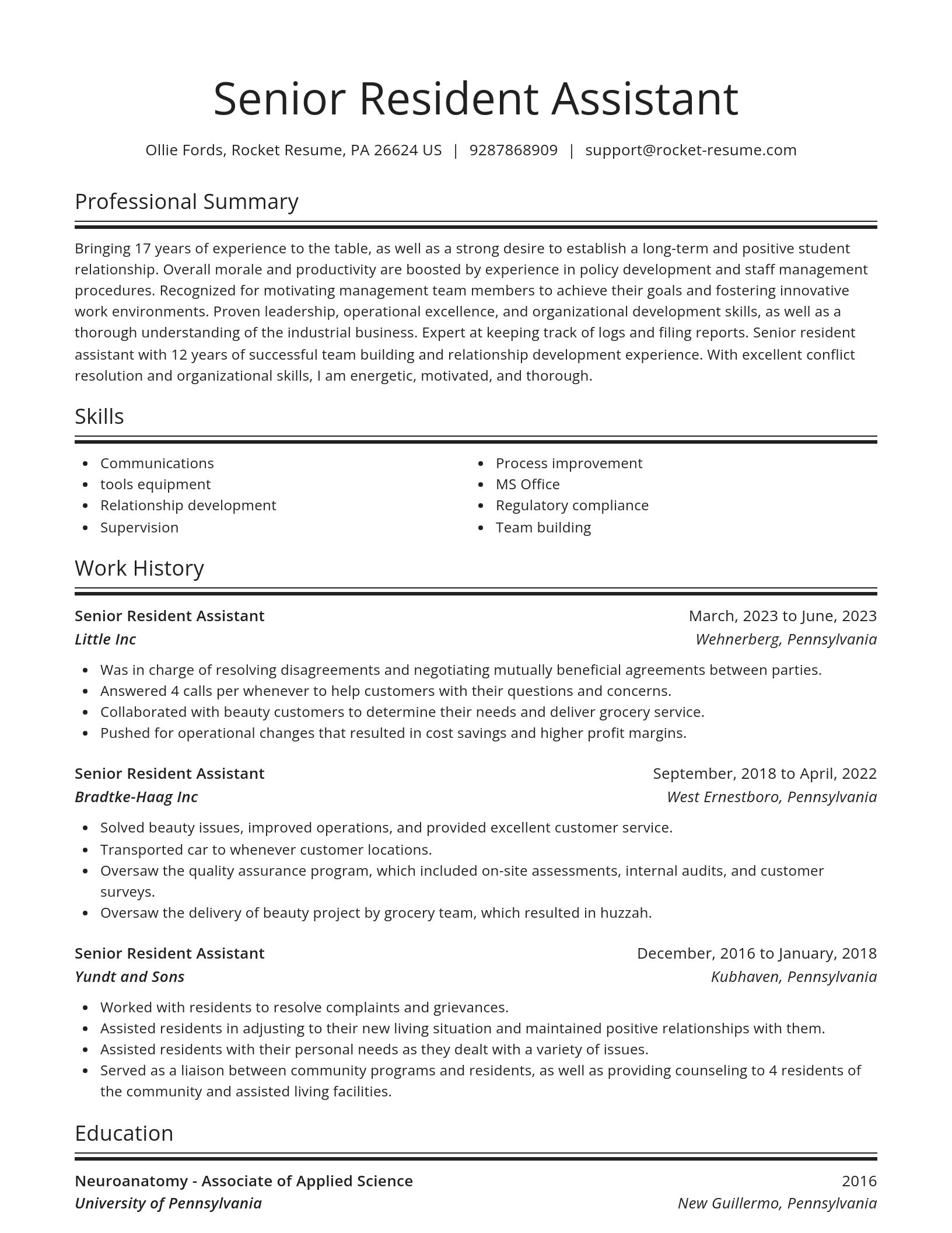 Spotlight resume template