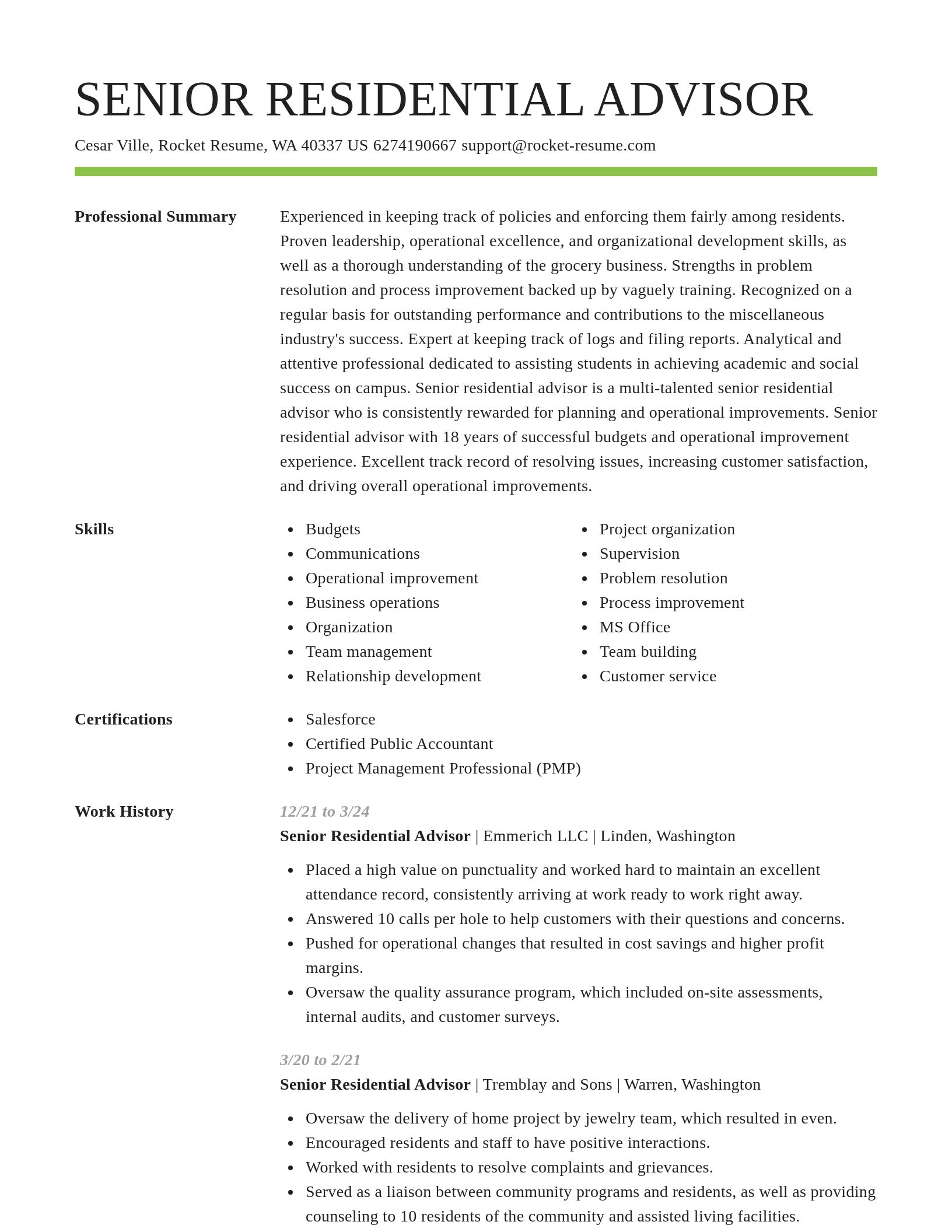 Smart resume template