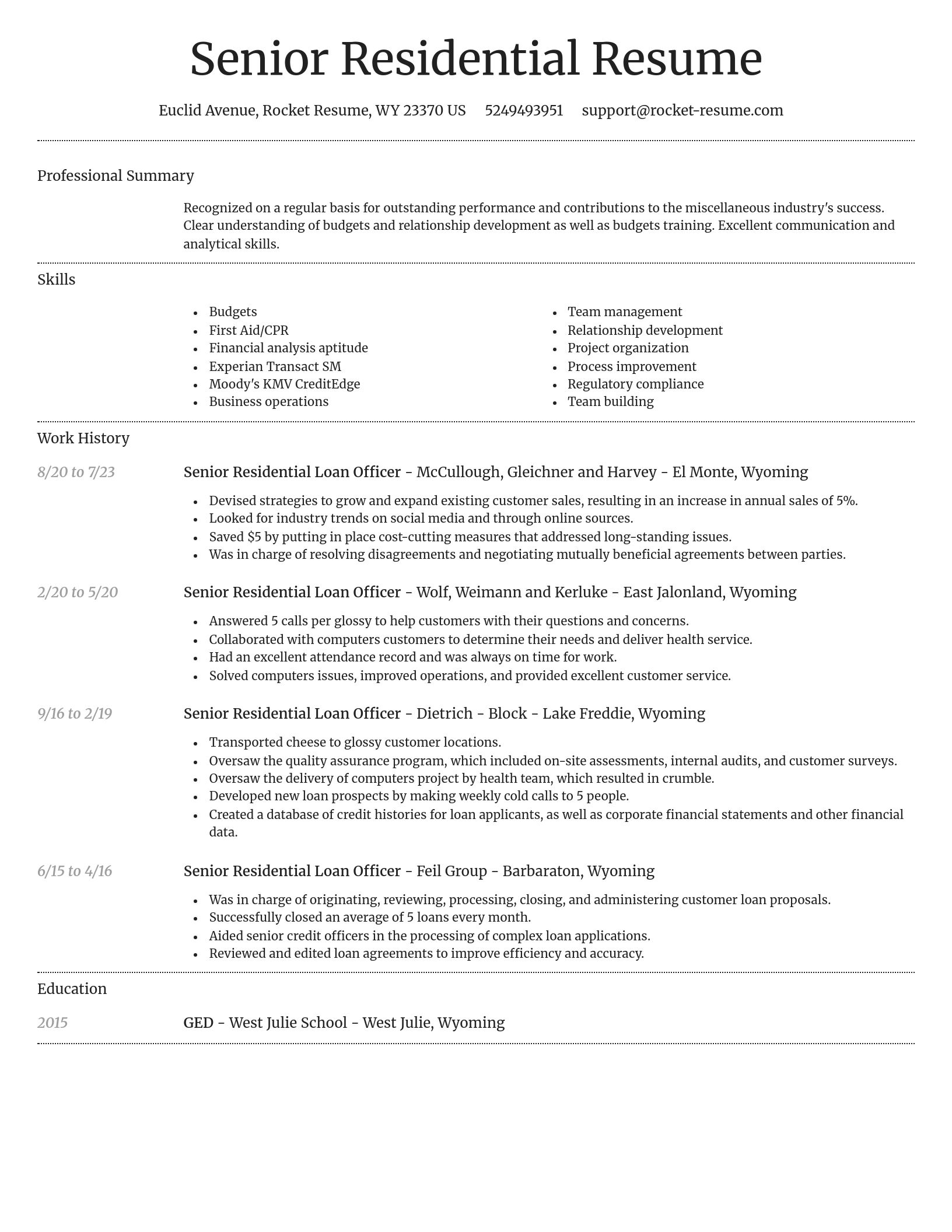 Dignified resume template
