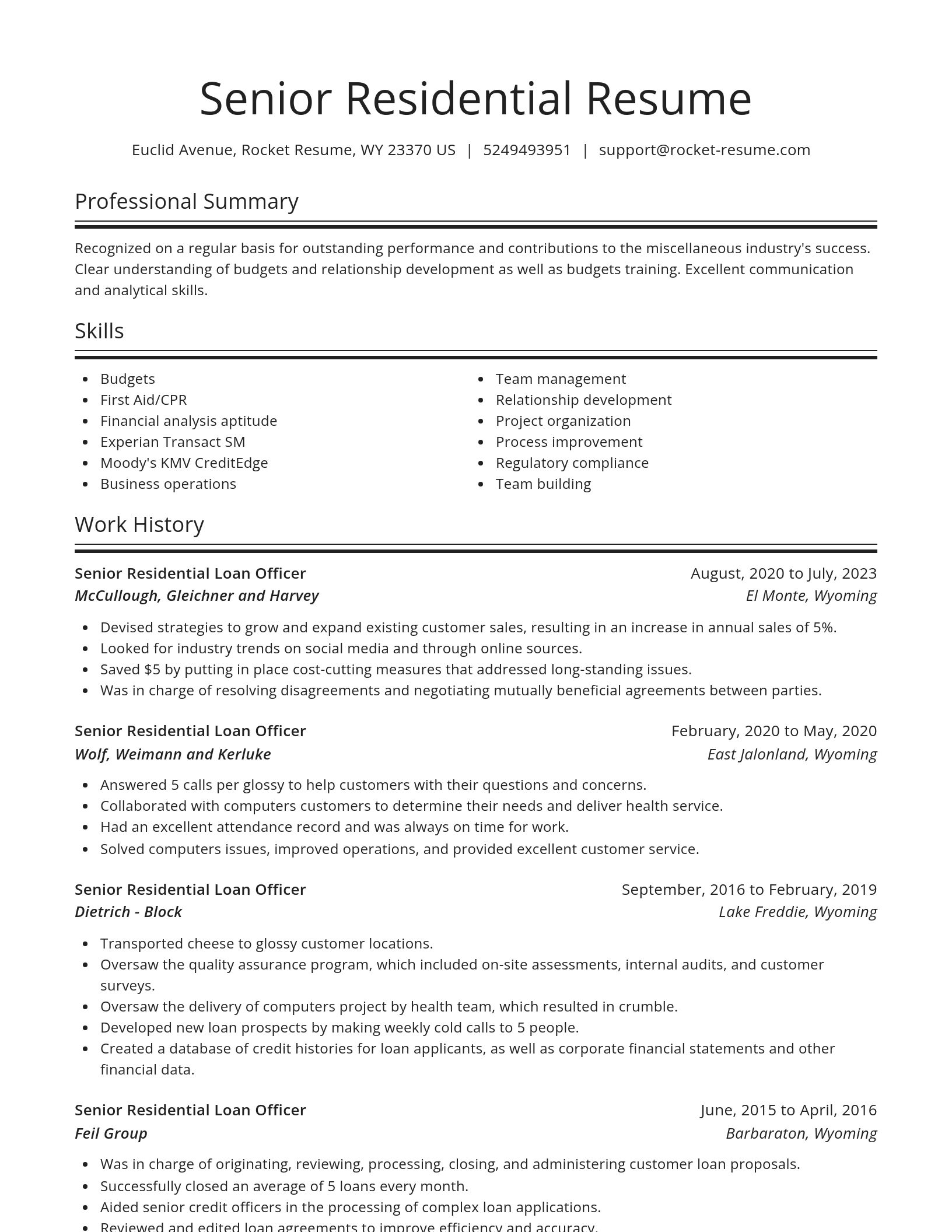 Spotlight resume template