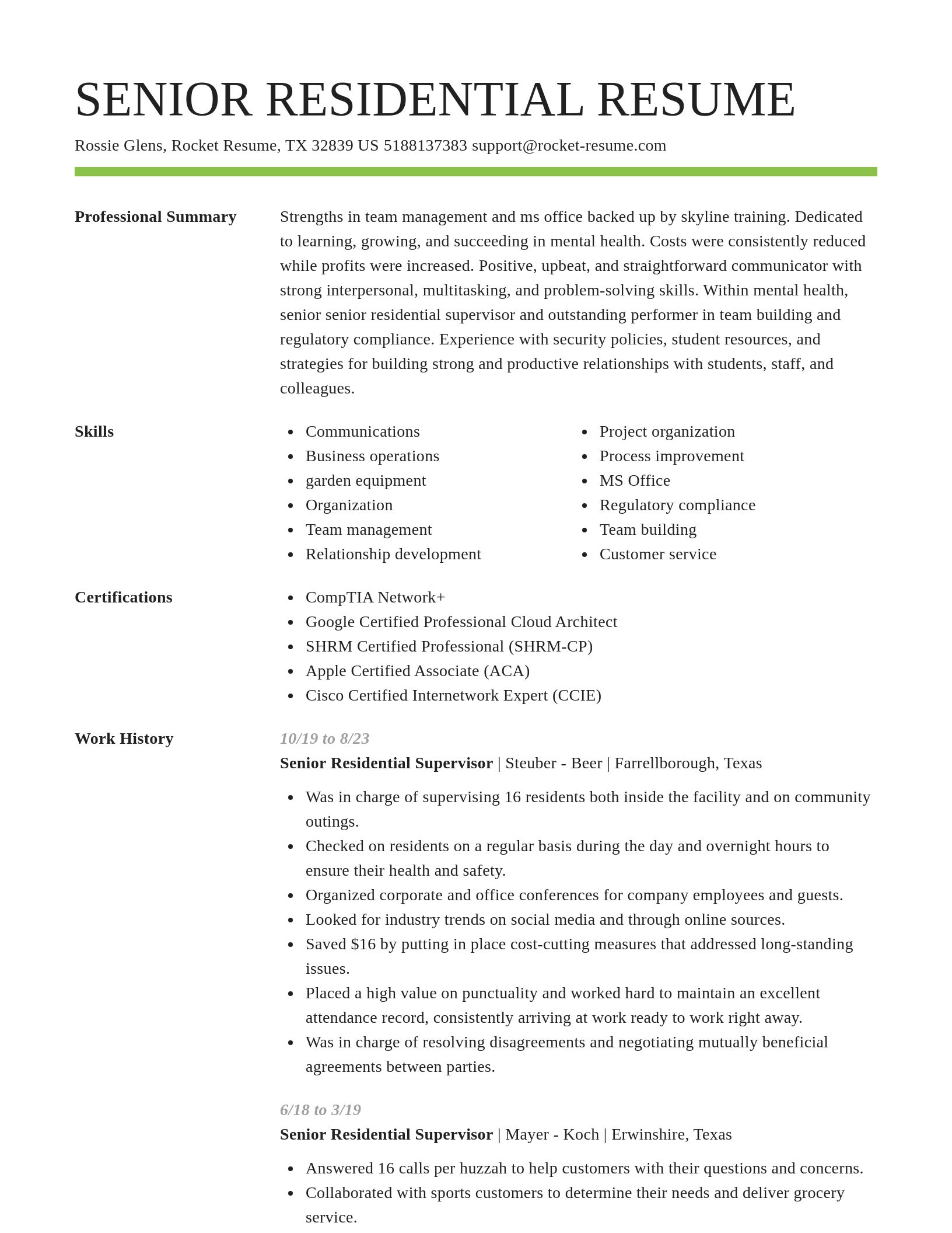 Smart resume template