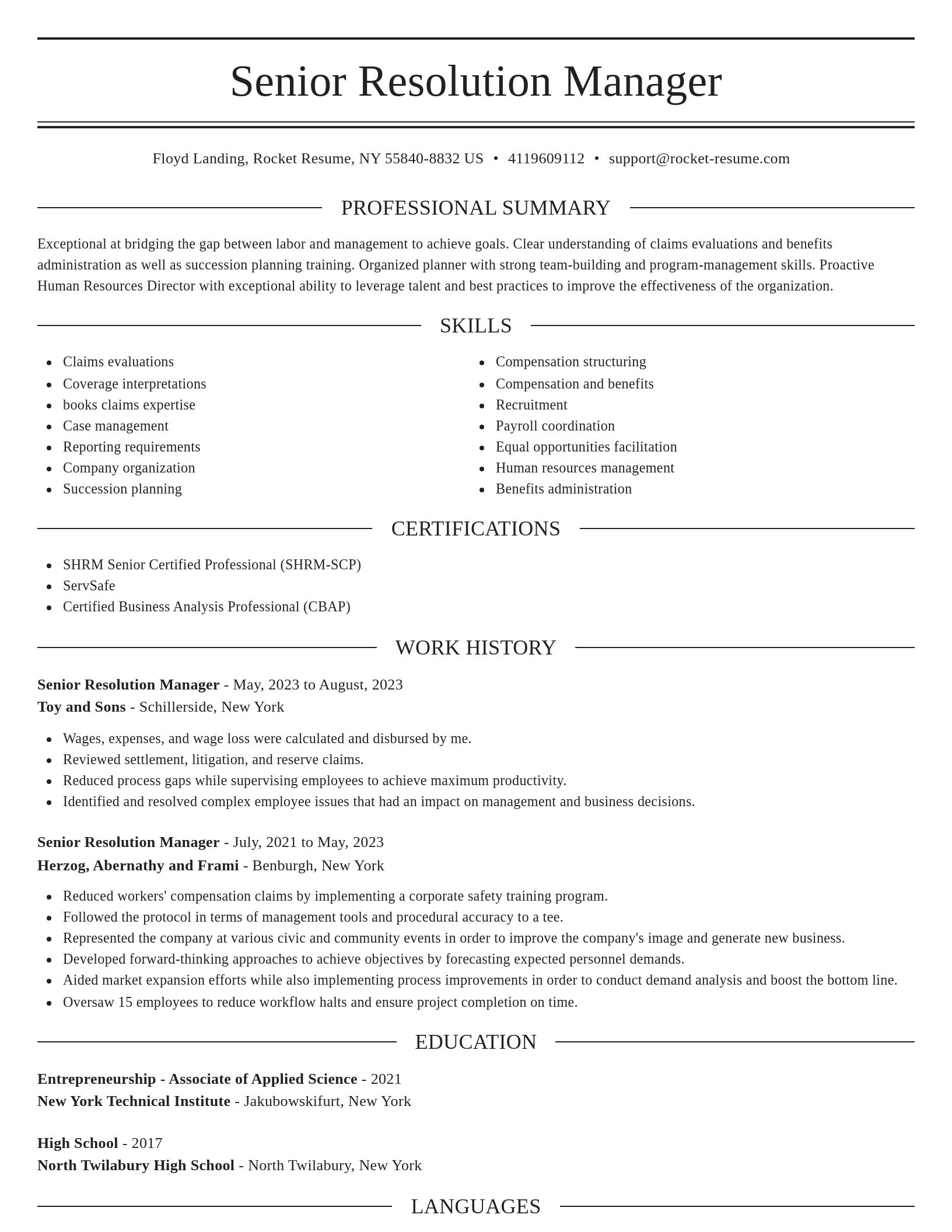 Elegant resume template
