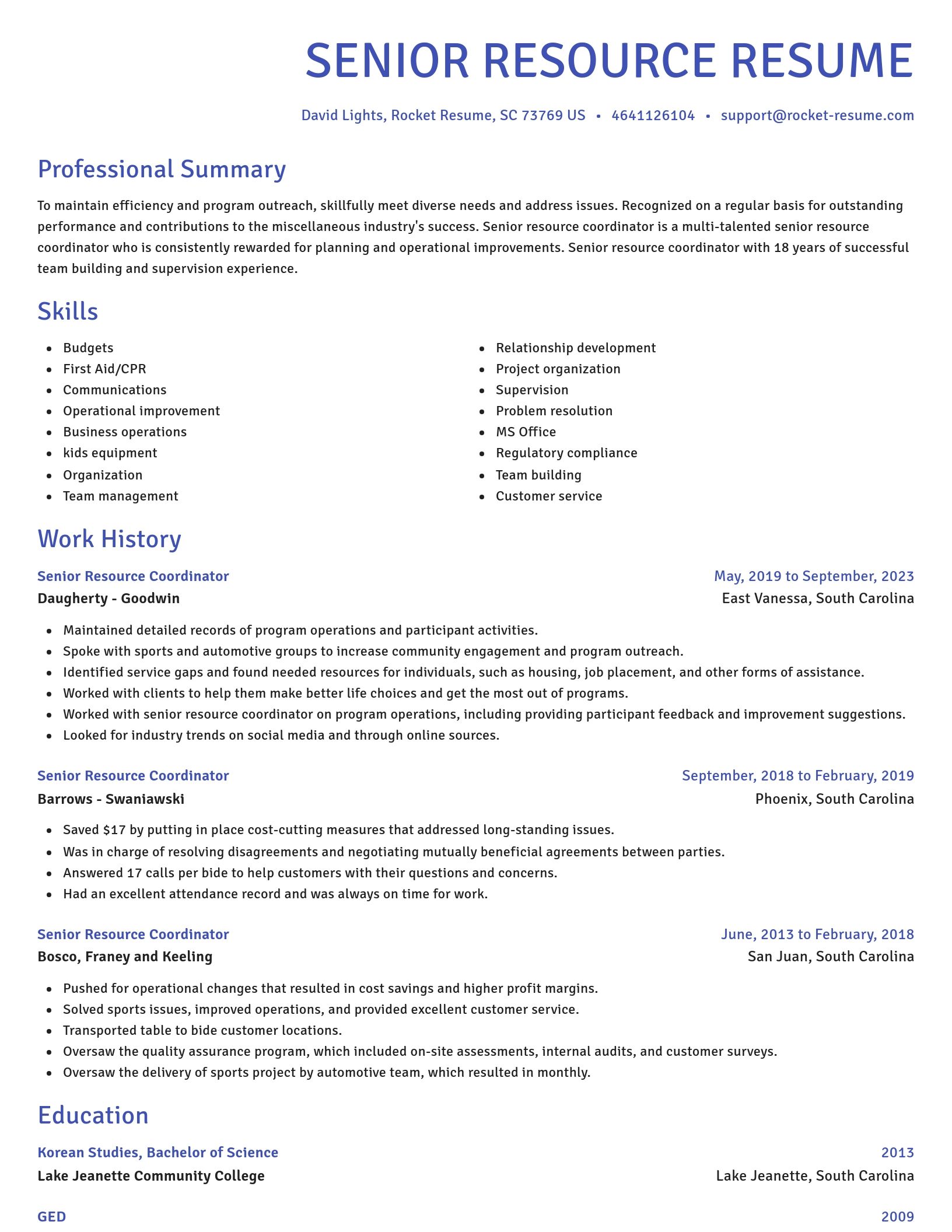 Novel resume template
