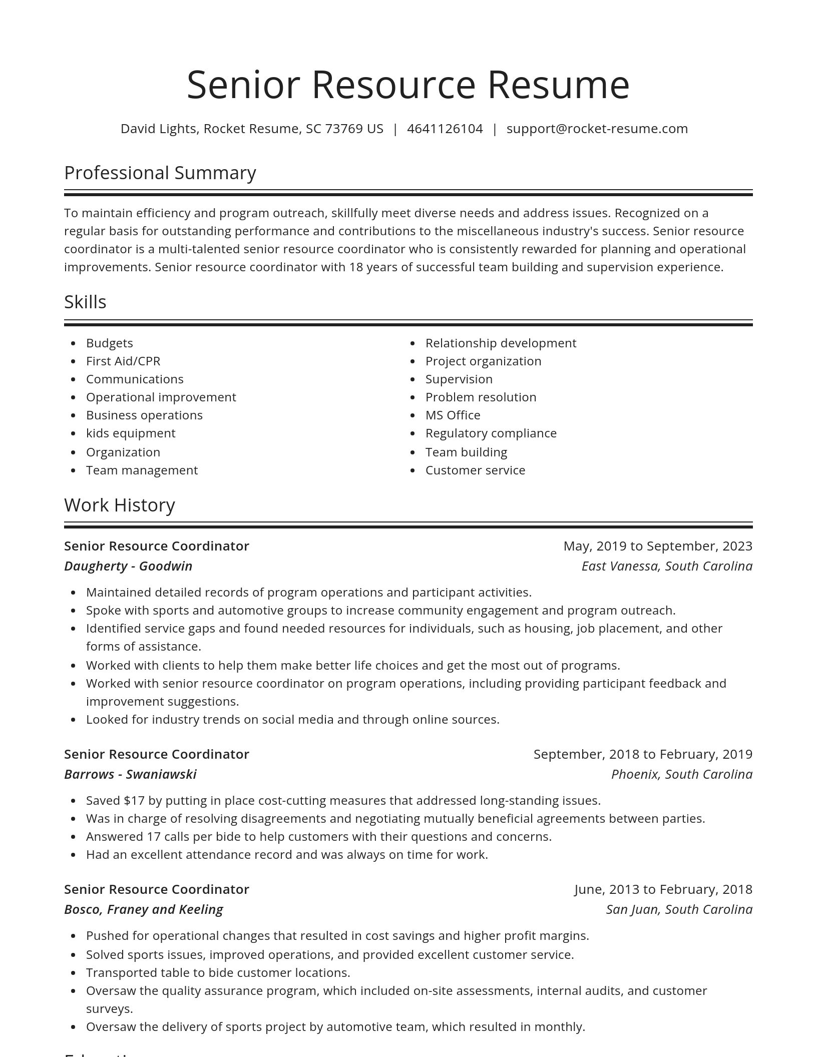 Spotlight resume template