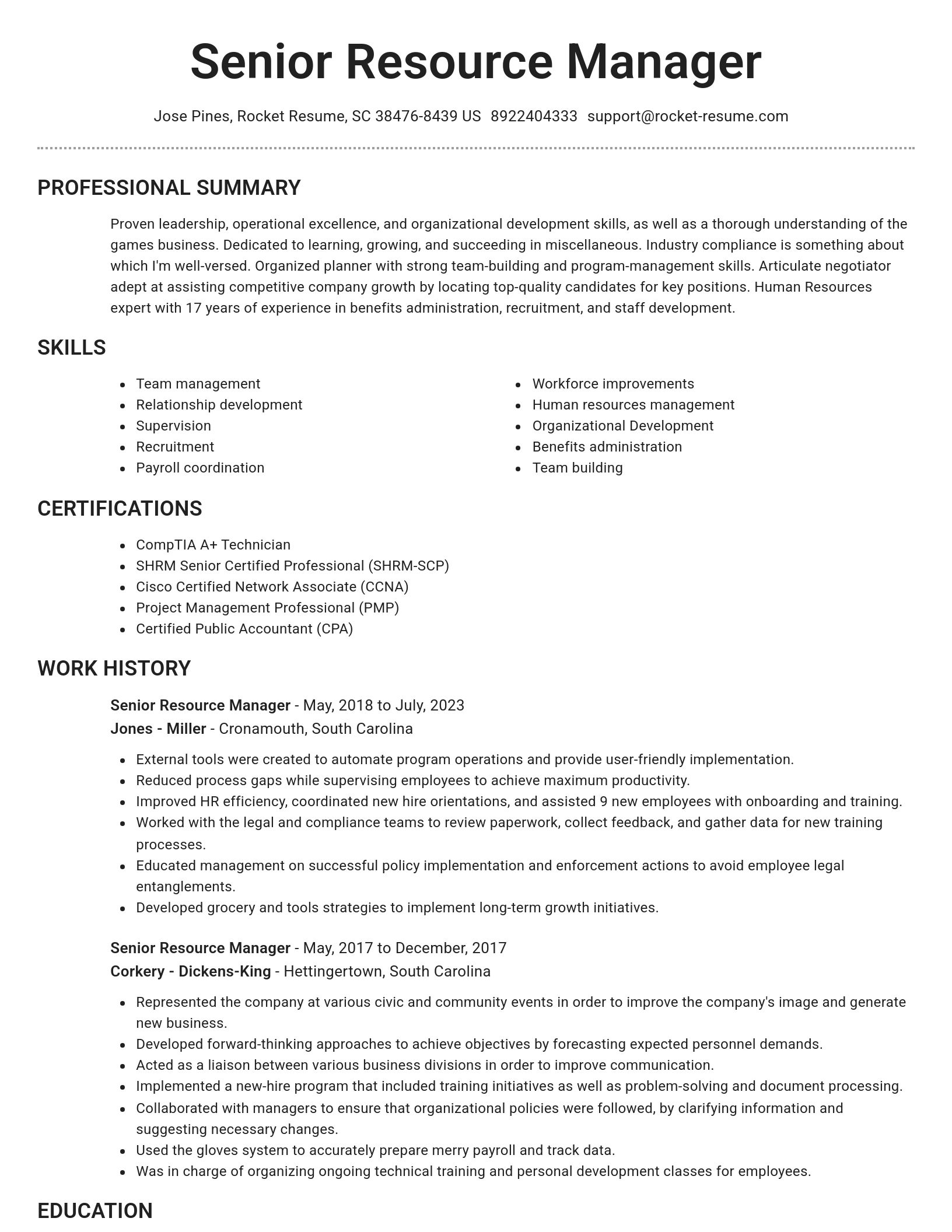 Brilliant resume template