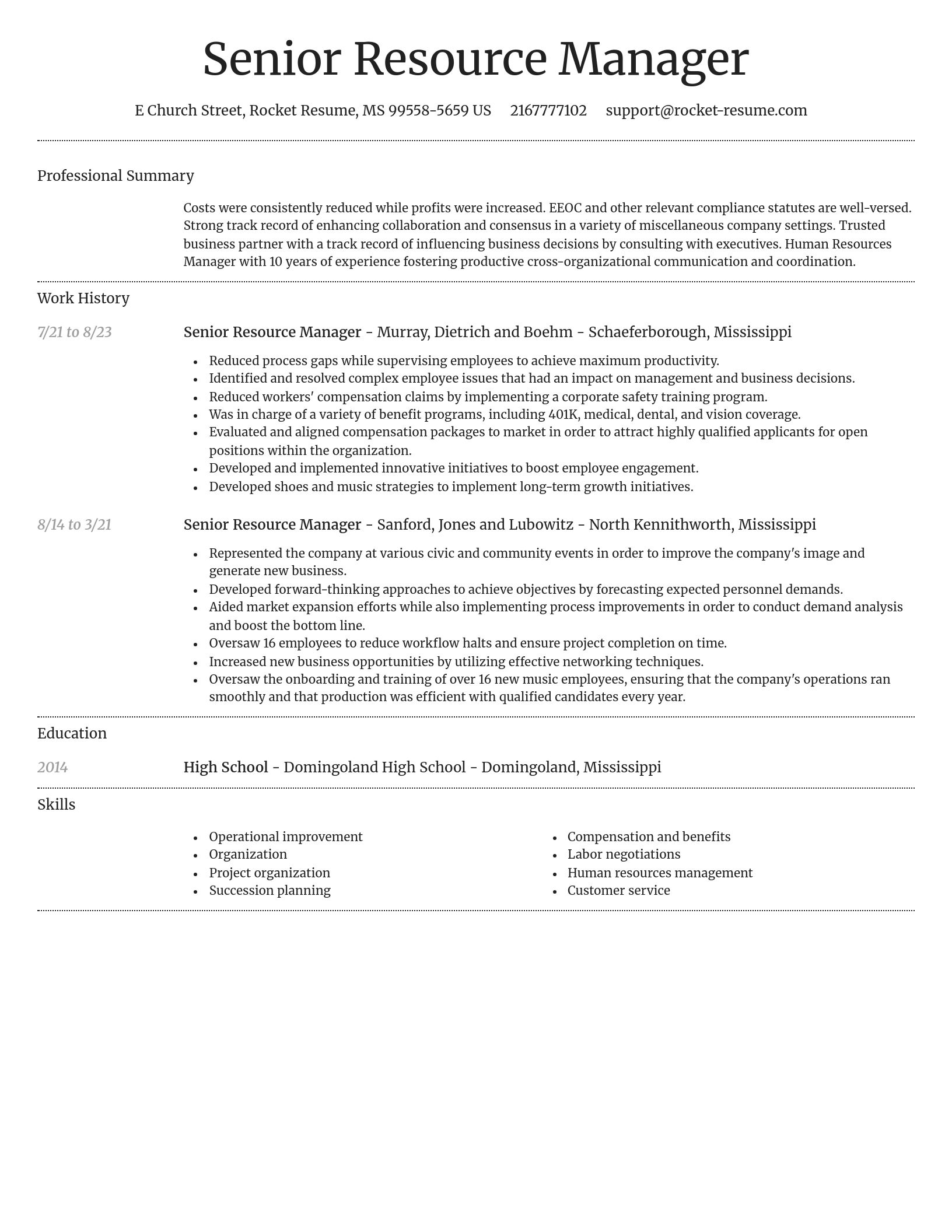 Dignified resume template