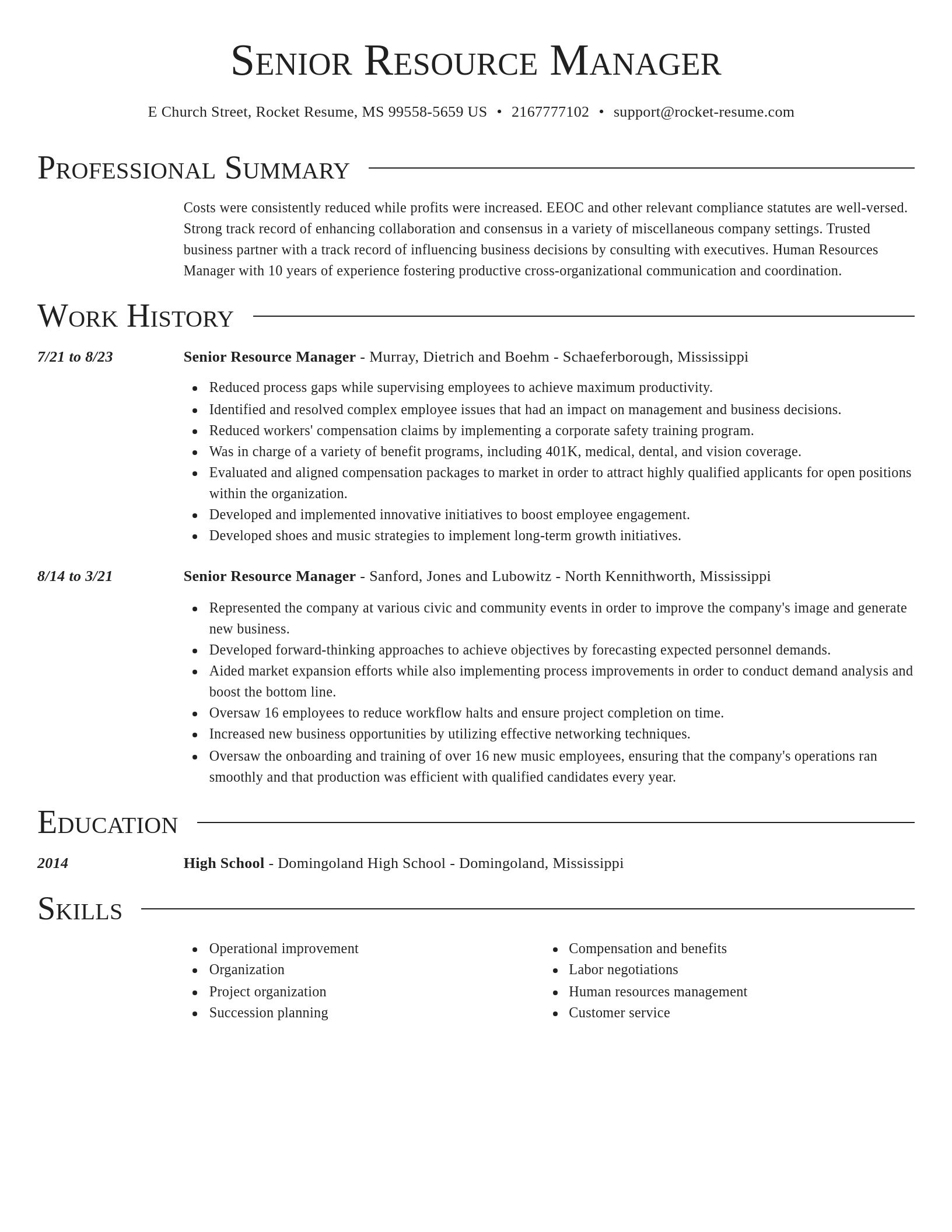 Director resume template