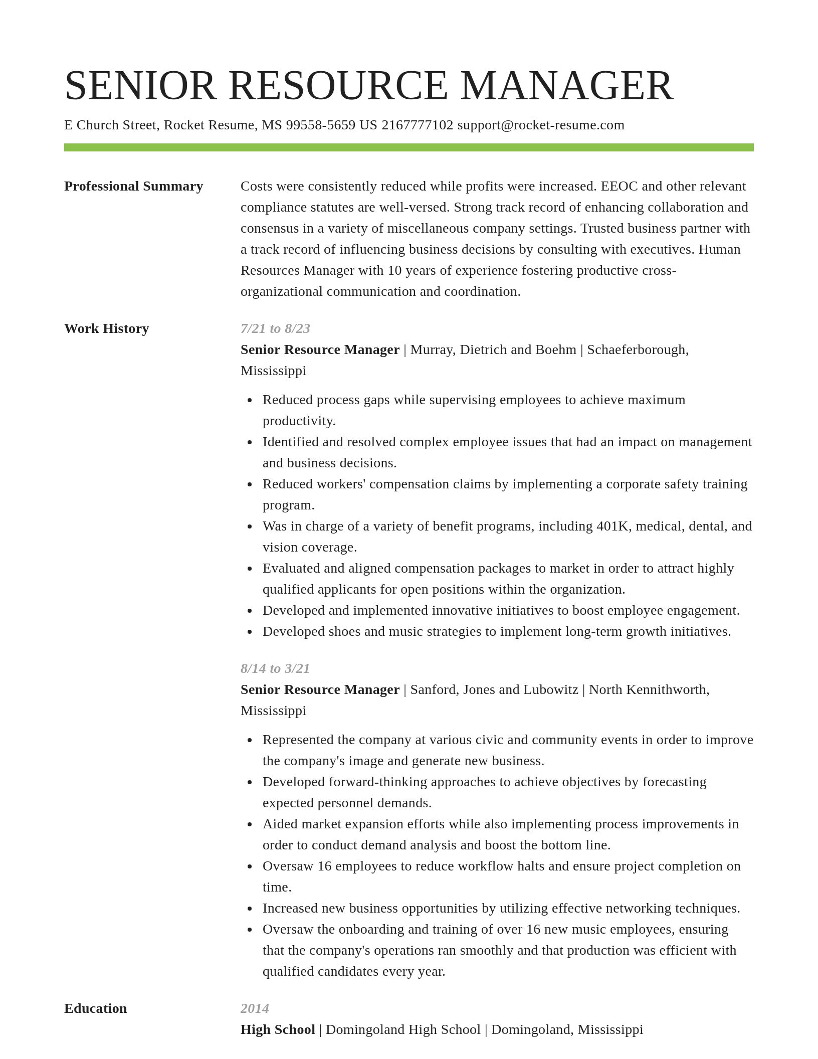 Smart resume template