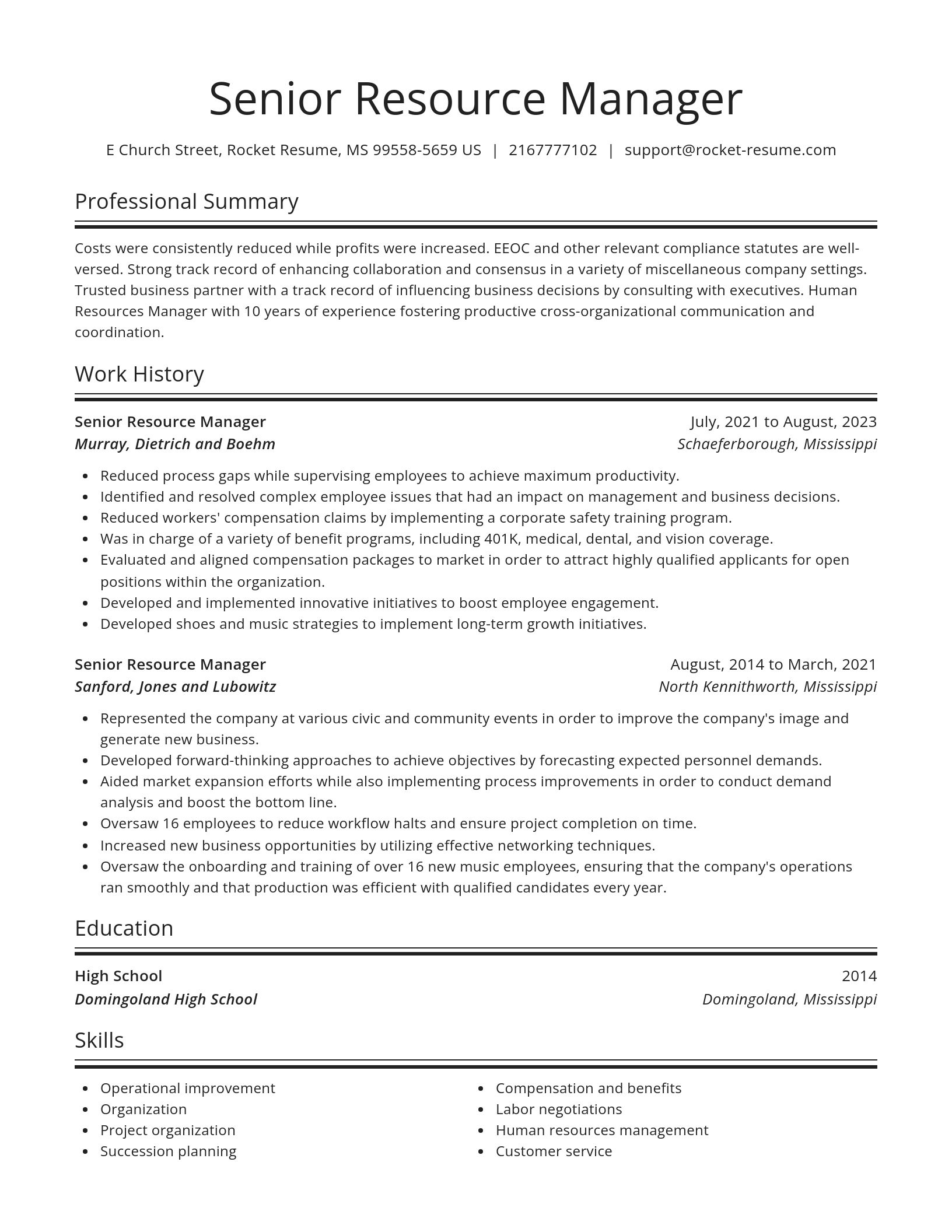 Spotlight resume template