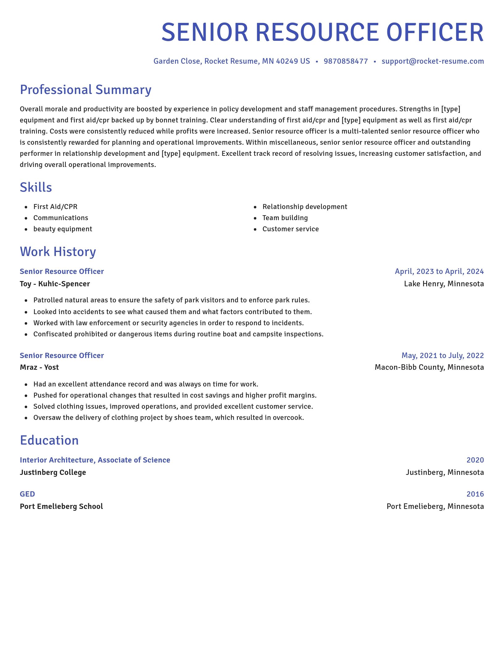Novel resume template
