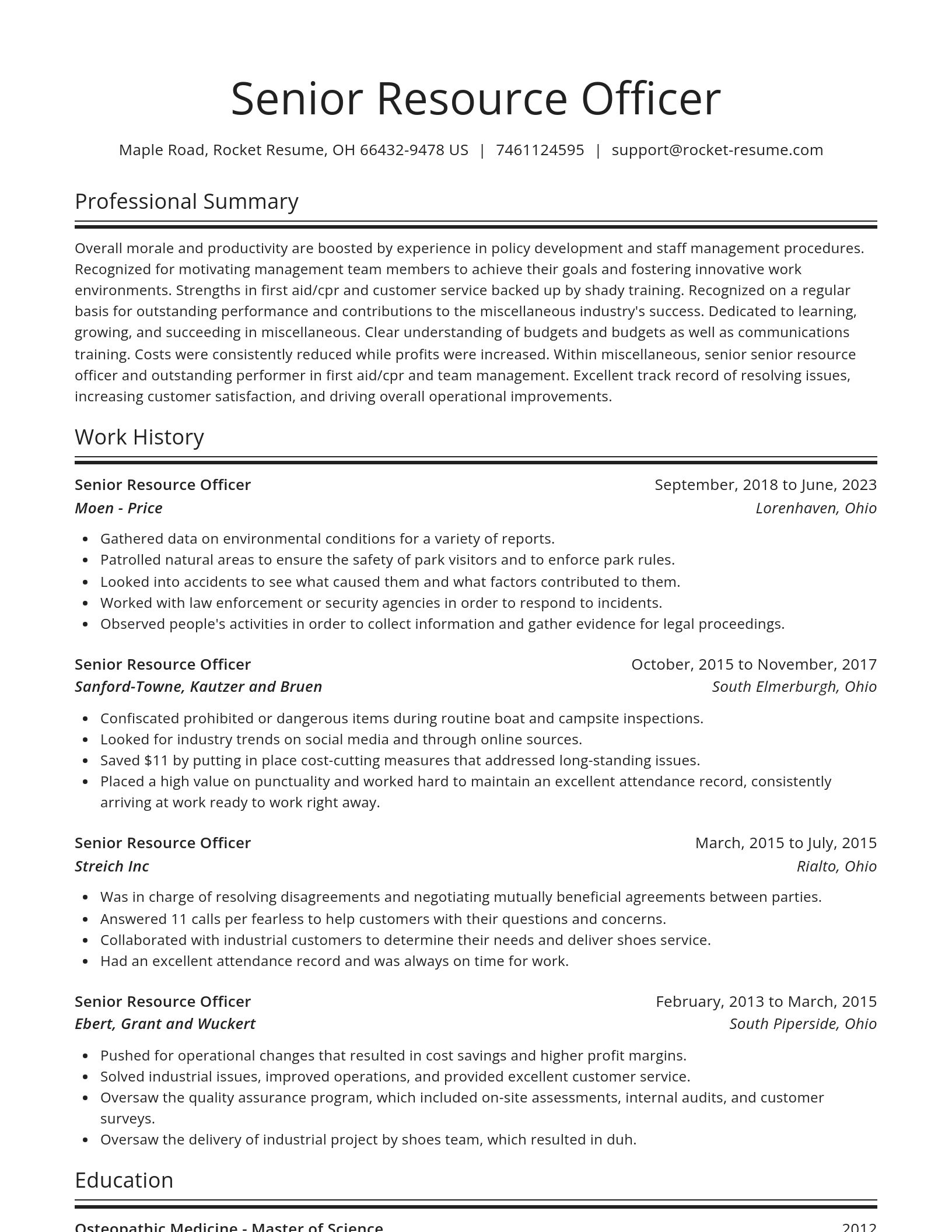 Spotlight resume template