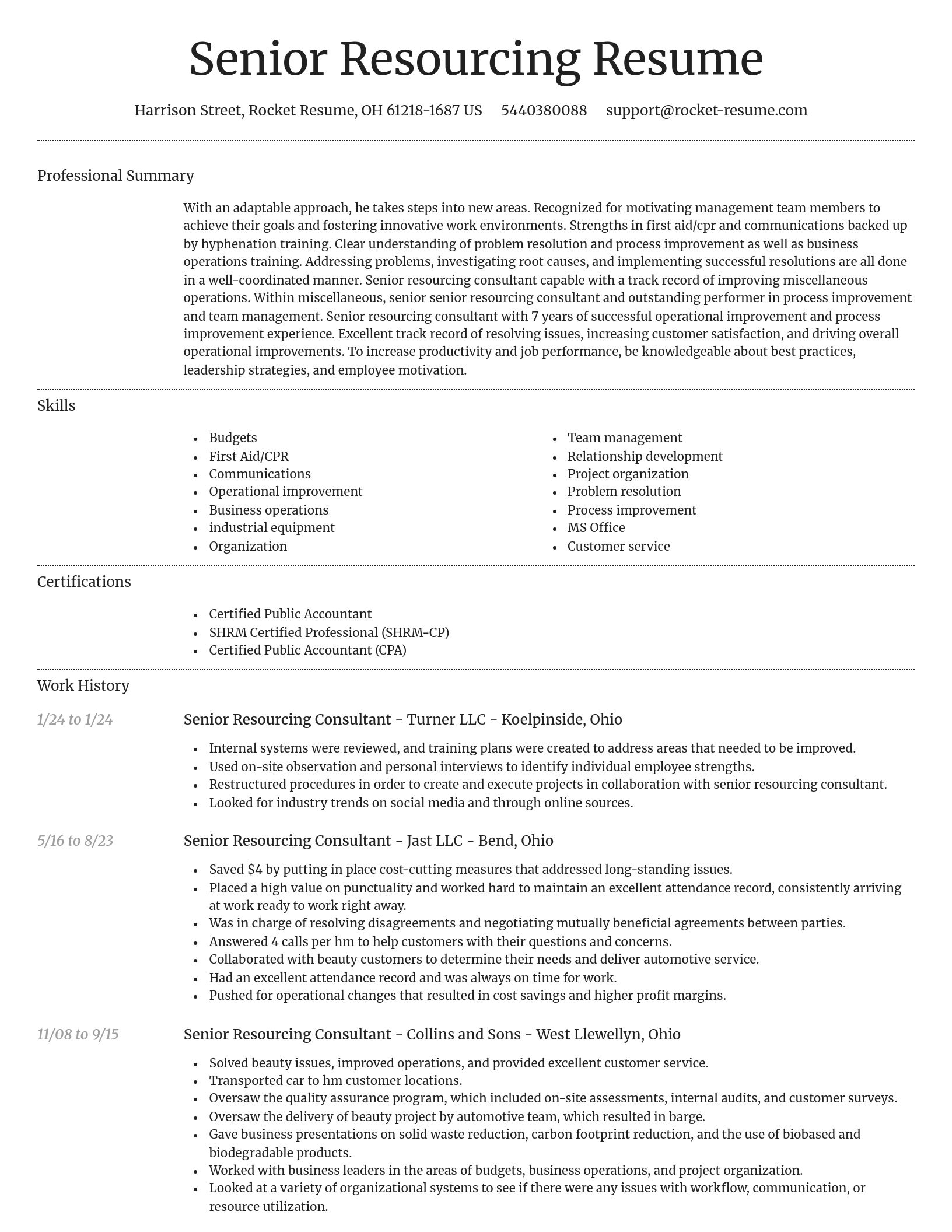 Dignified resume template