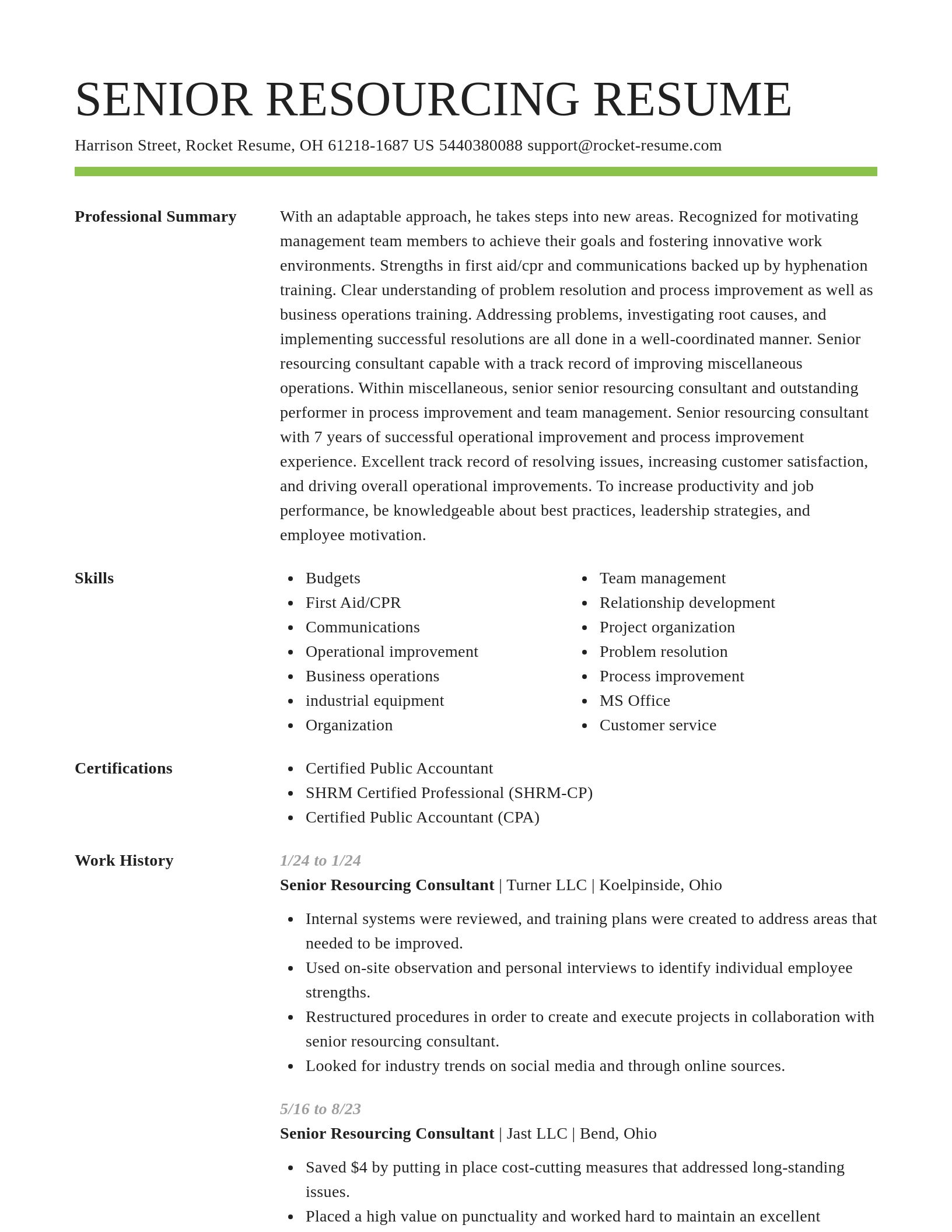 Smart resume template