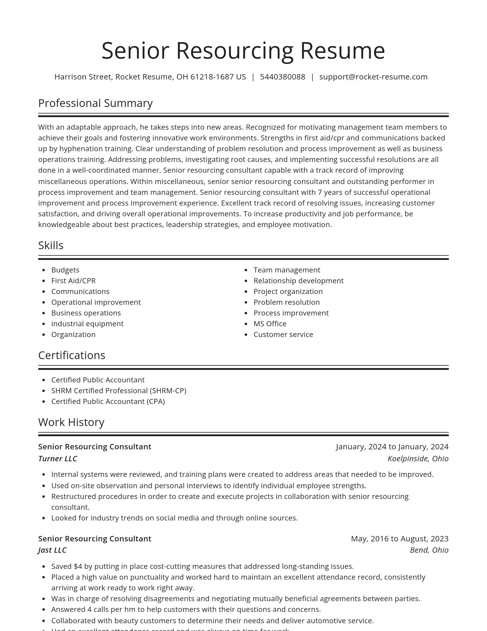 Spotlight resume template
