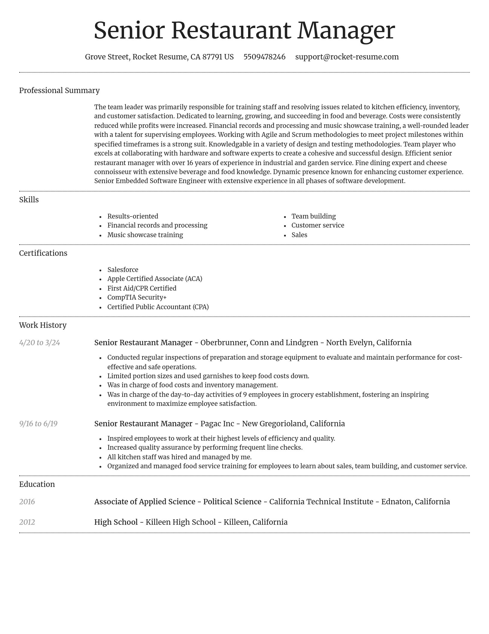 Dignified resume template