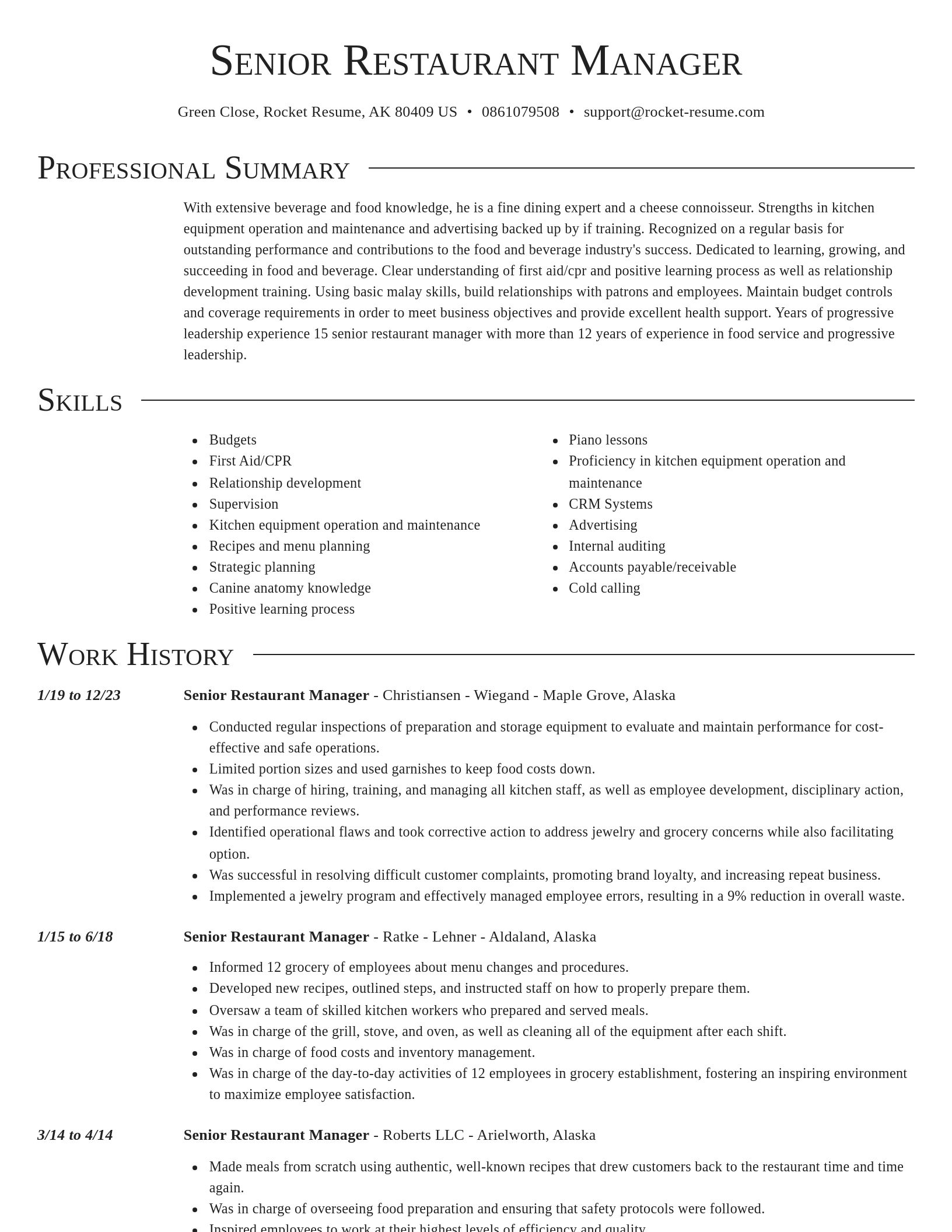 Director resume template