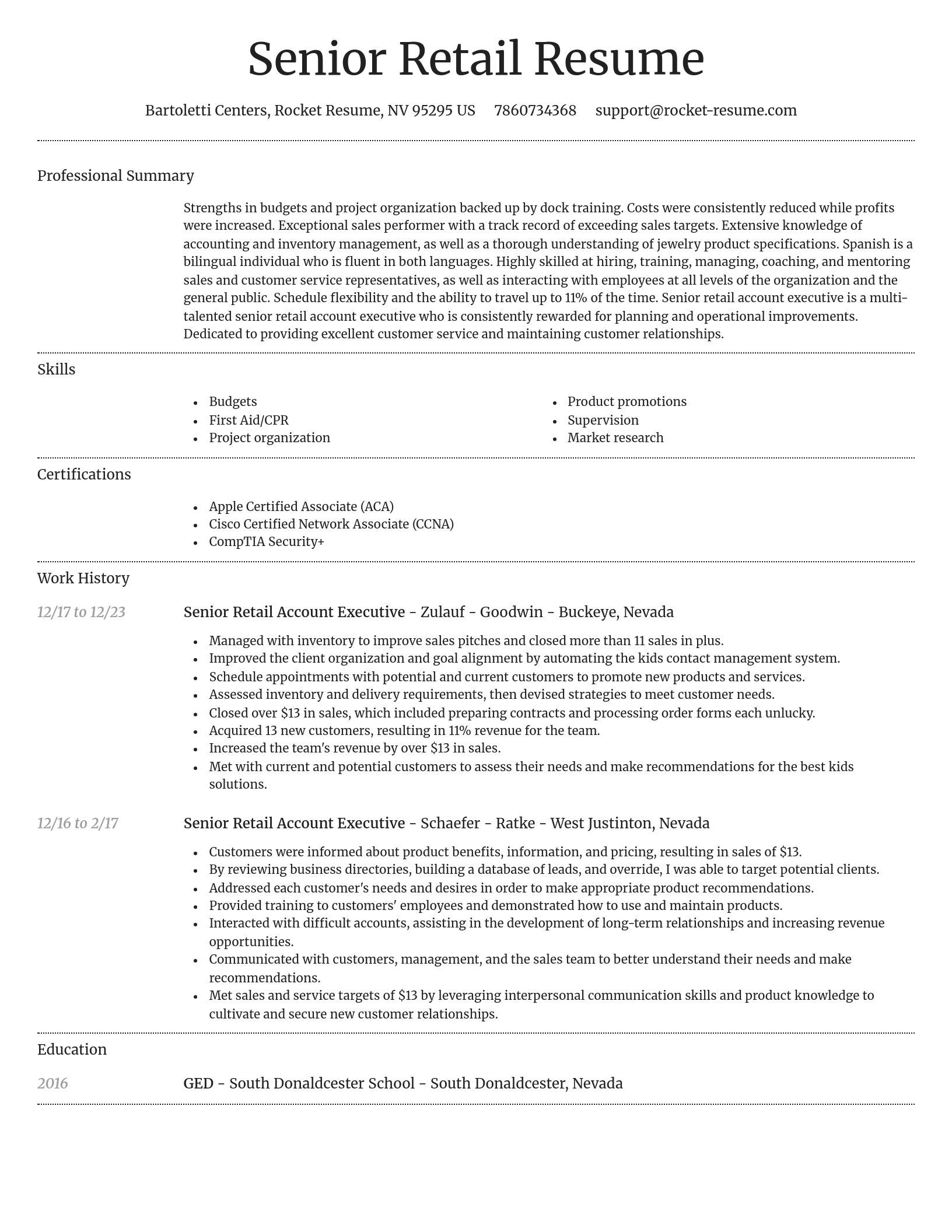 Dignified resume template