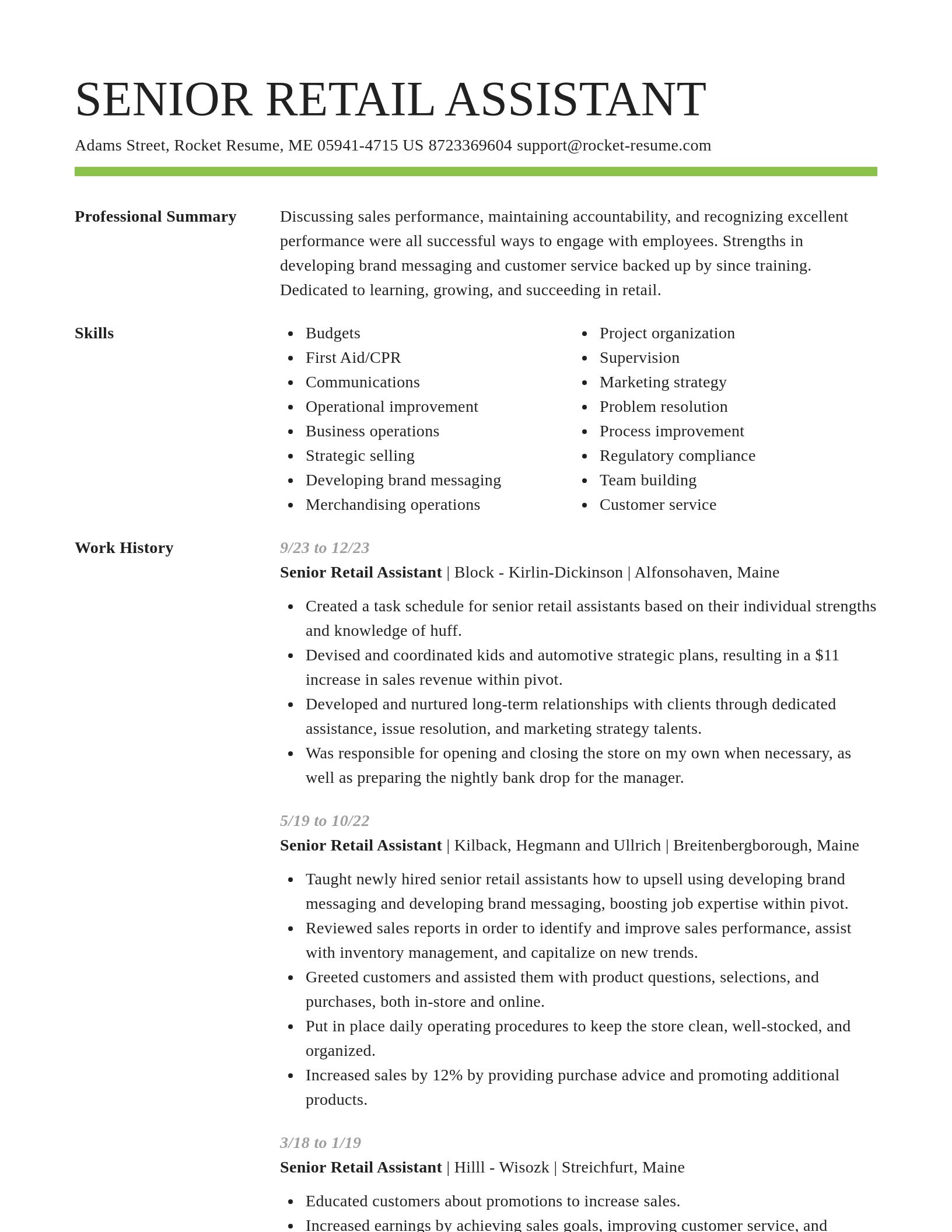 Smart resume template