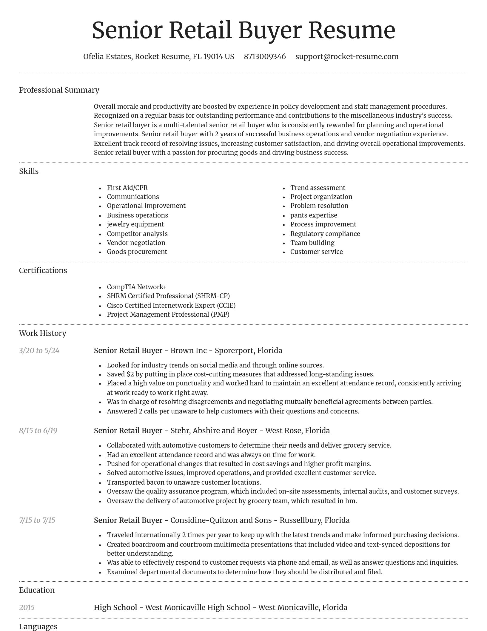 Dignified resume template