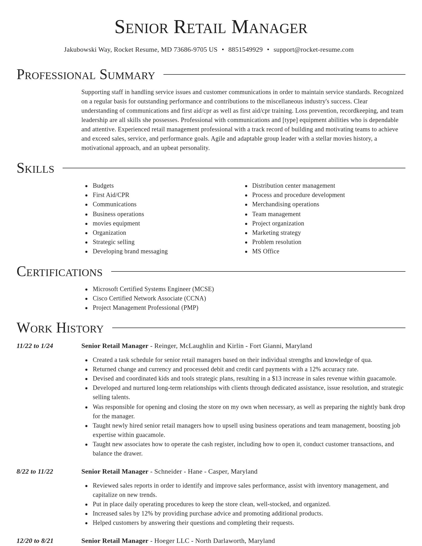 Director resume template