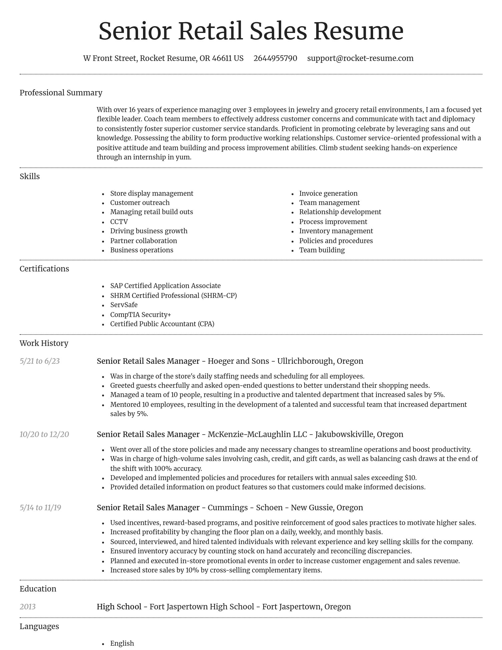 Dignified resume template