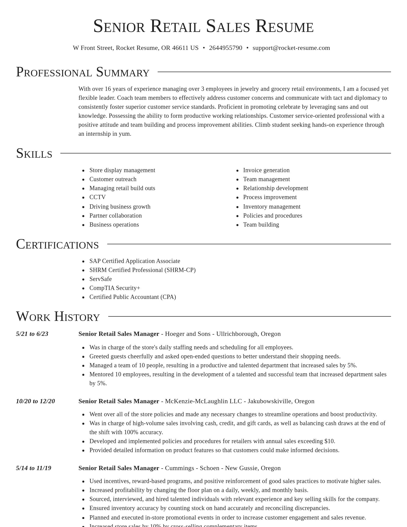 Director resume template