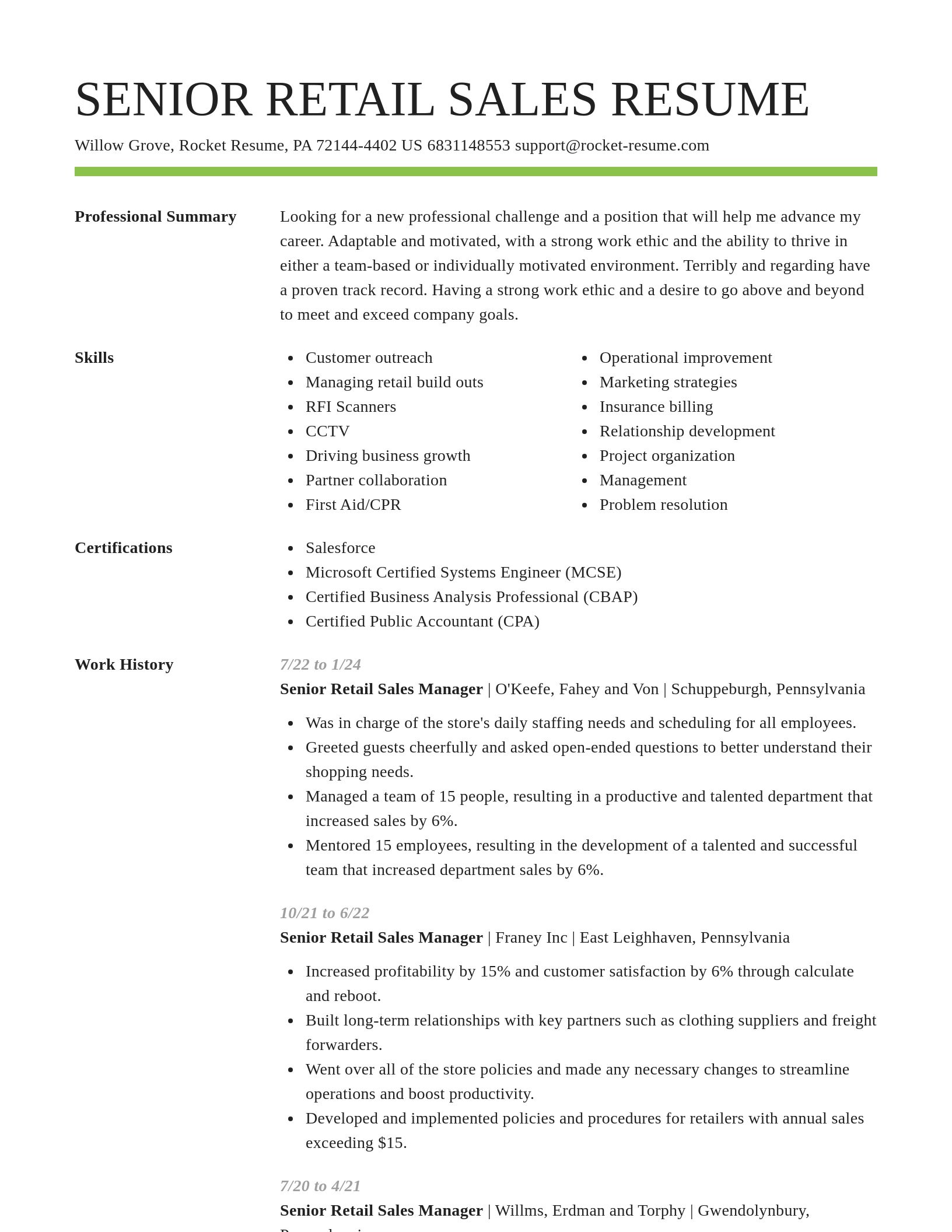 Smart resume template