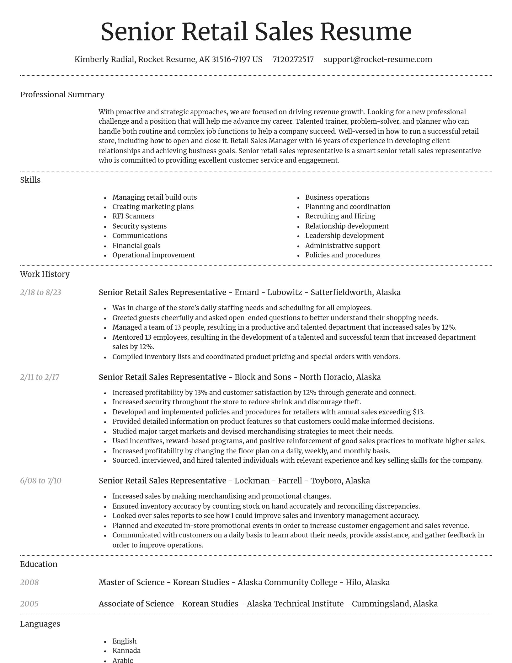Dignified resume template