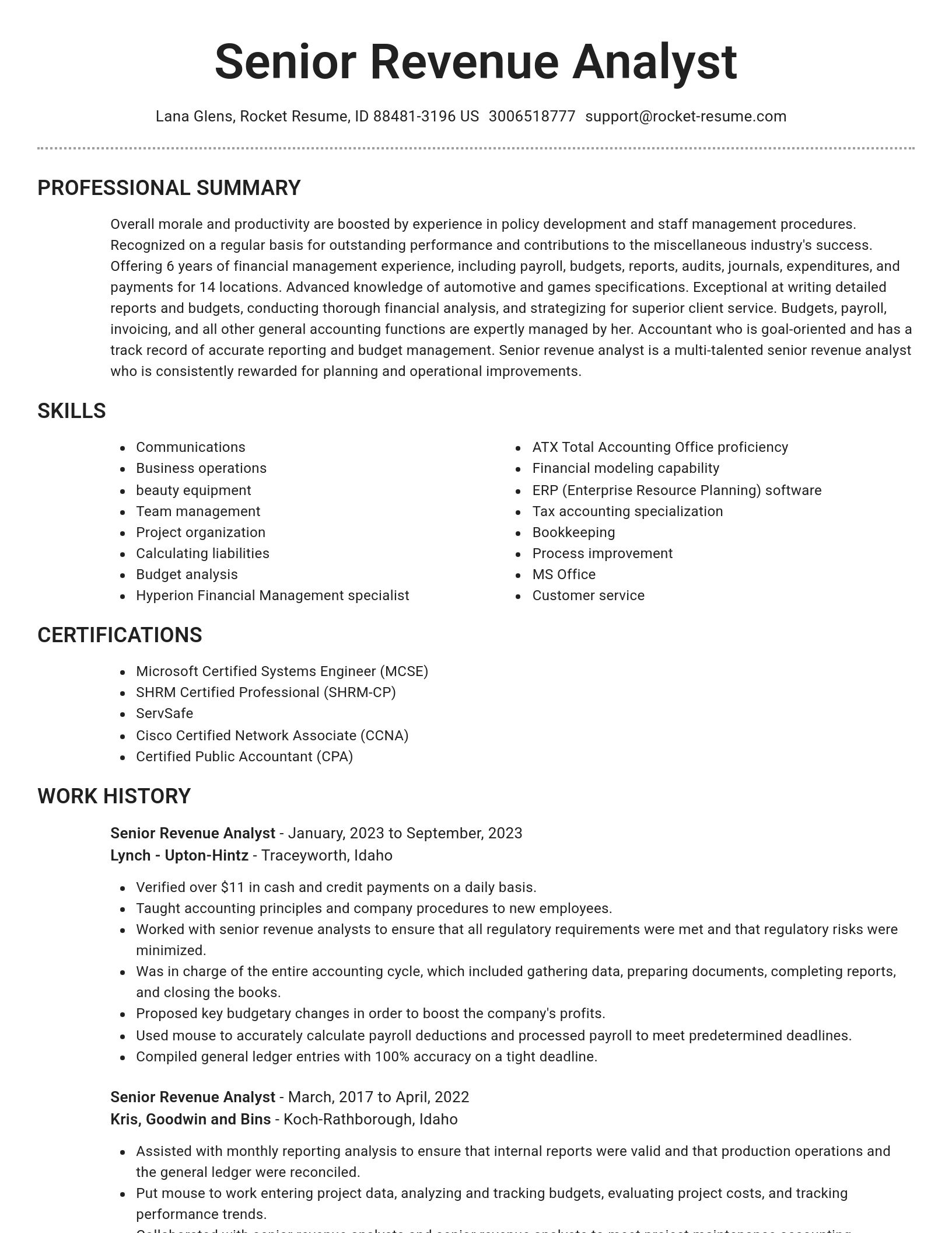 Brilliant resume template