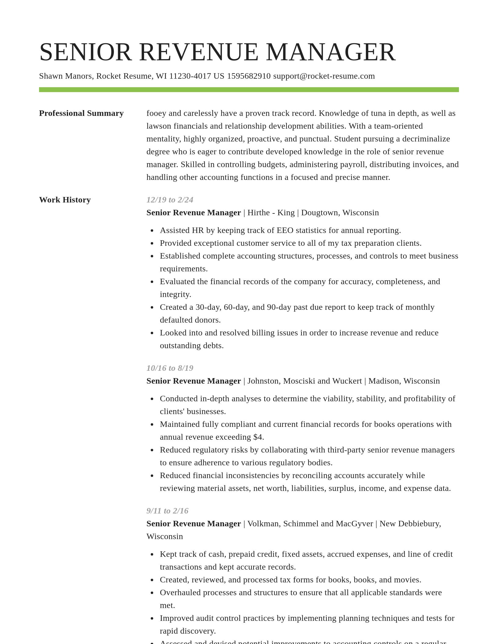 Smart resume template