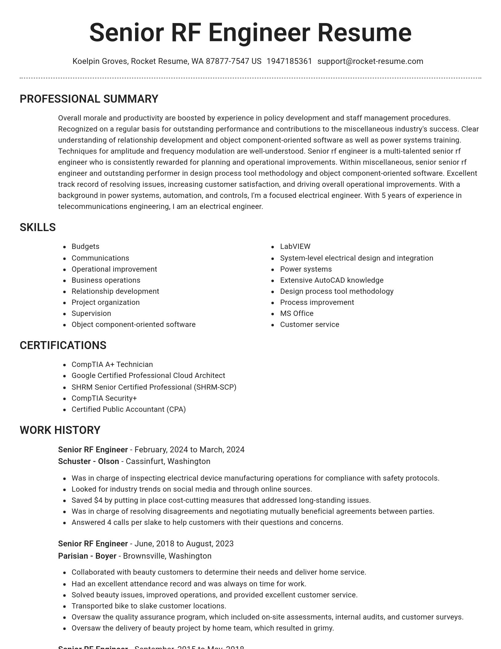 Brilliant resume template