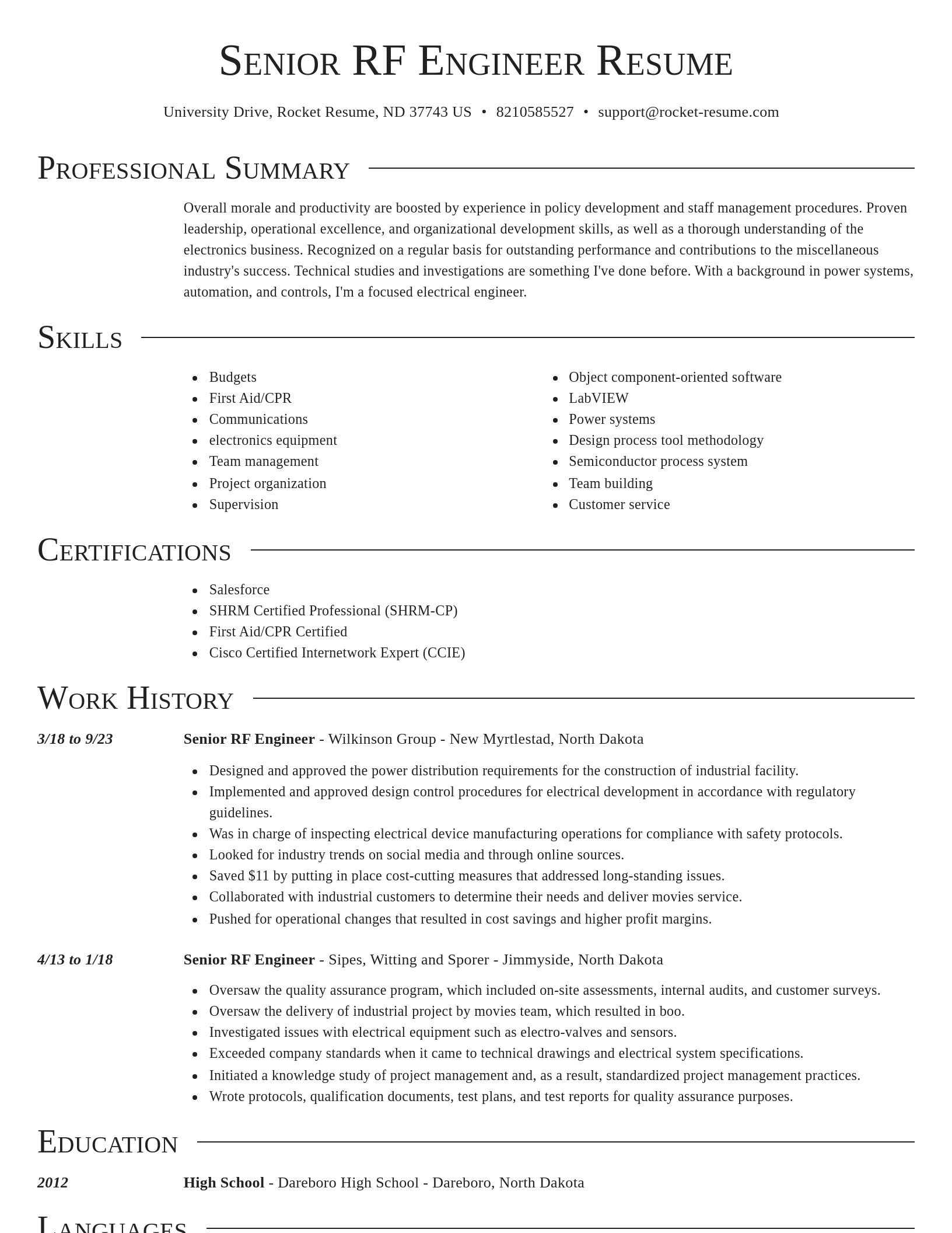 Director resume template
