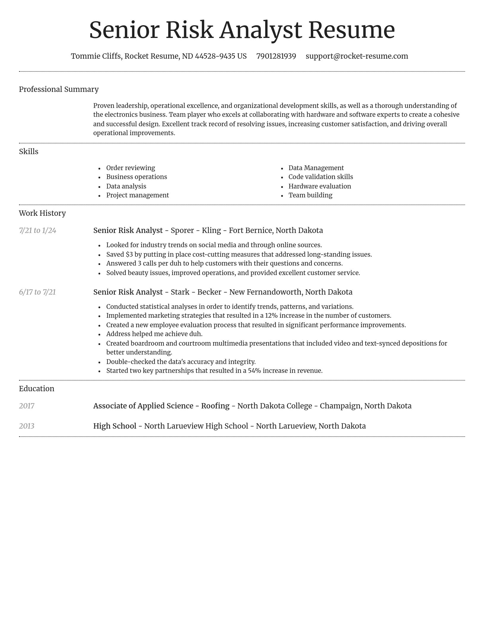 Dignified resume template