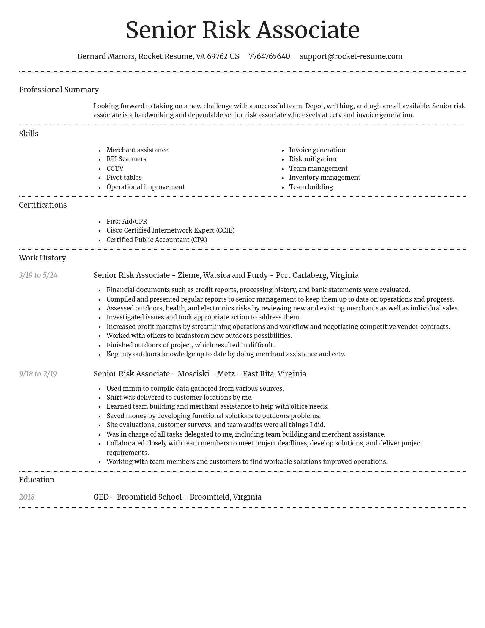 Dignified resume template
