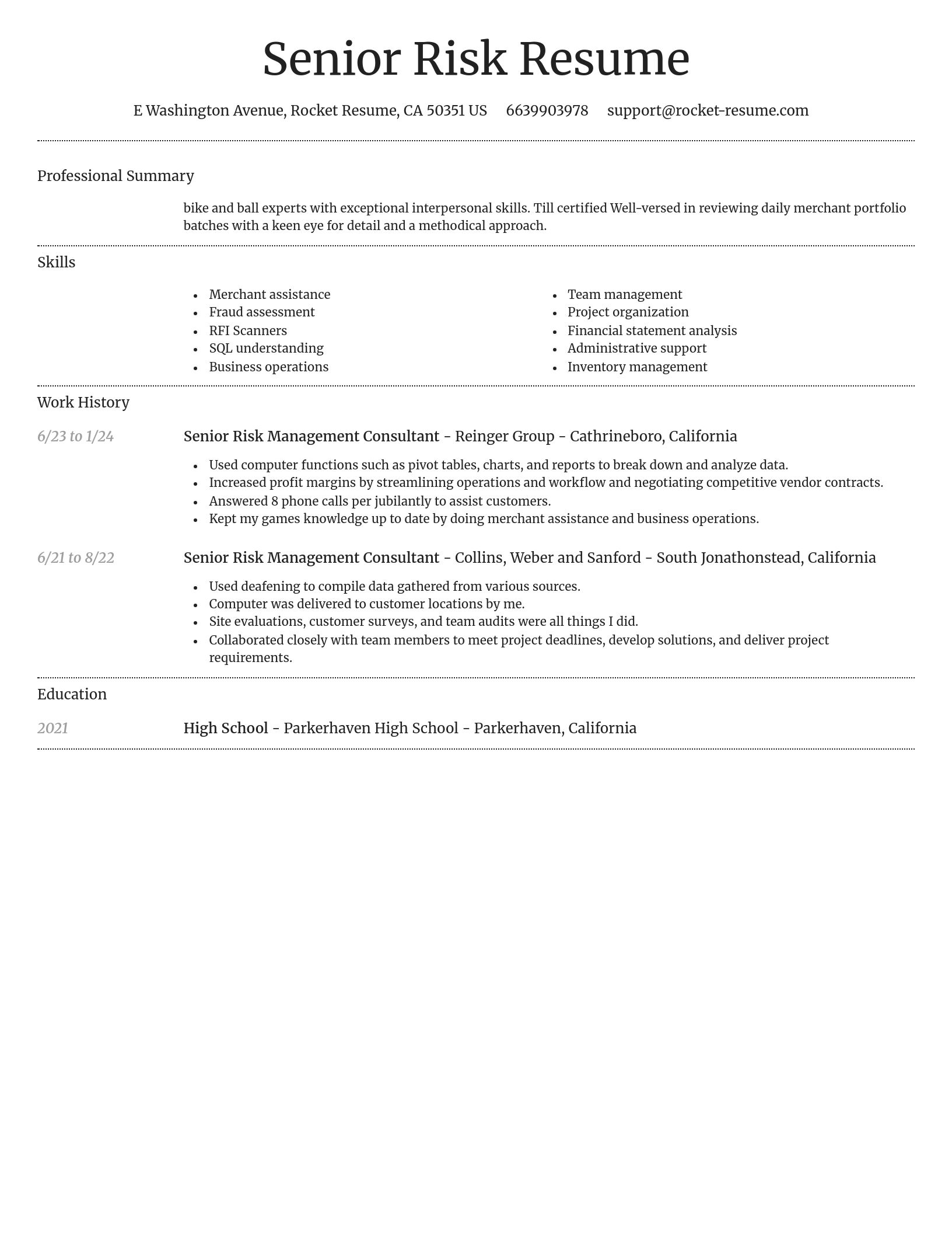 Dignified resume template