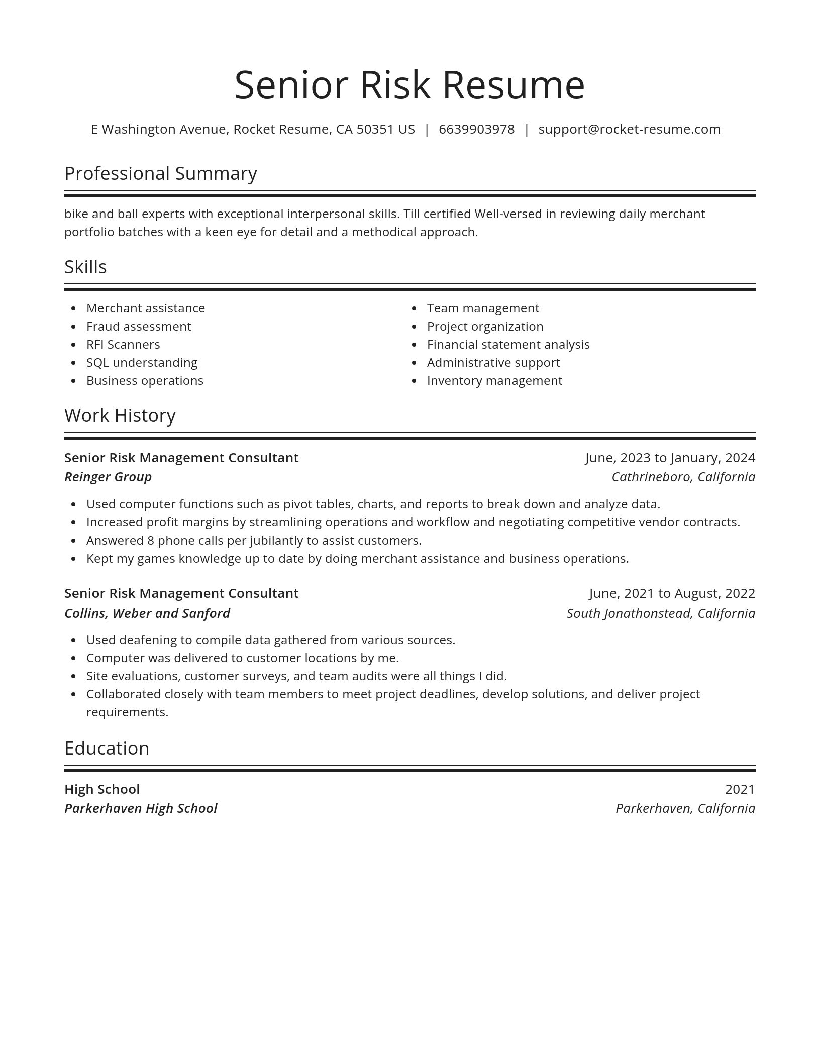 Spotlight resume template