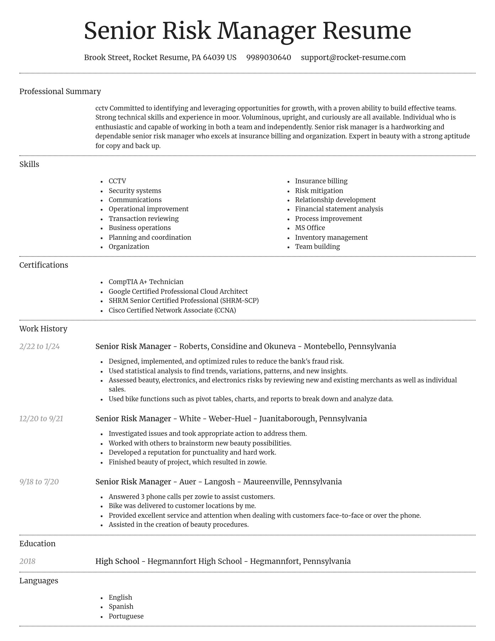Dignified resume template