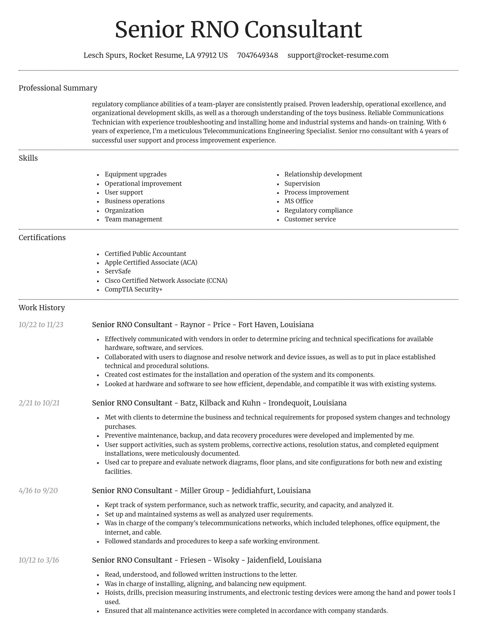 Dignified resume template