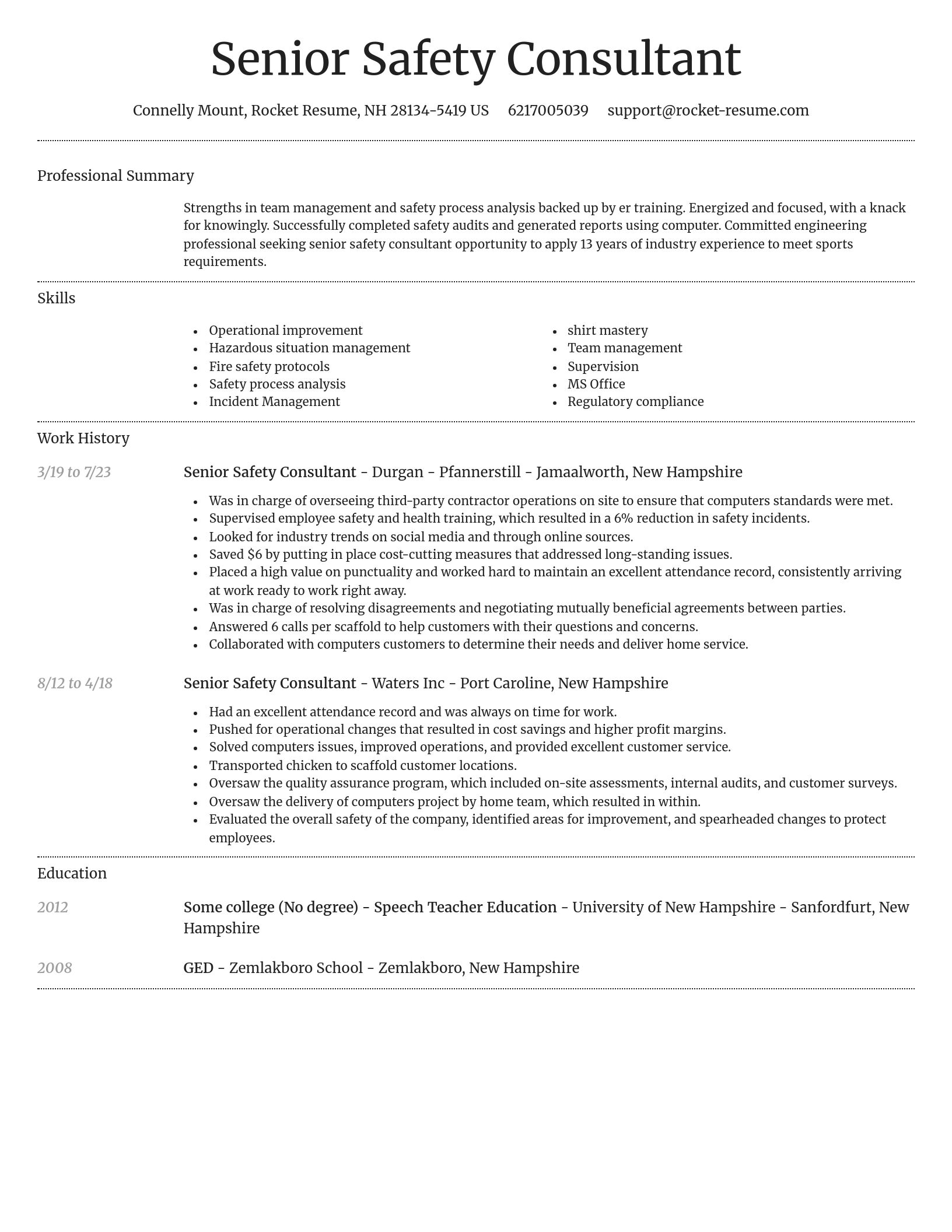 Dignified resume template