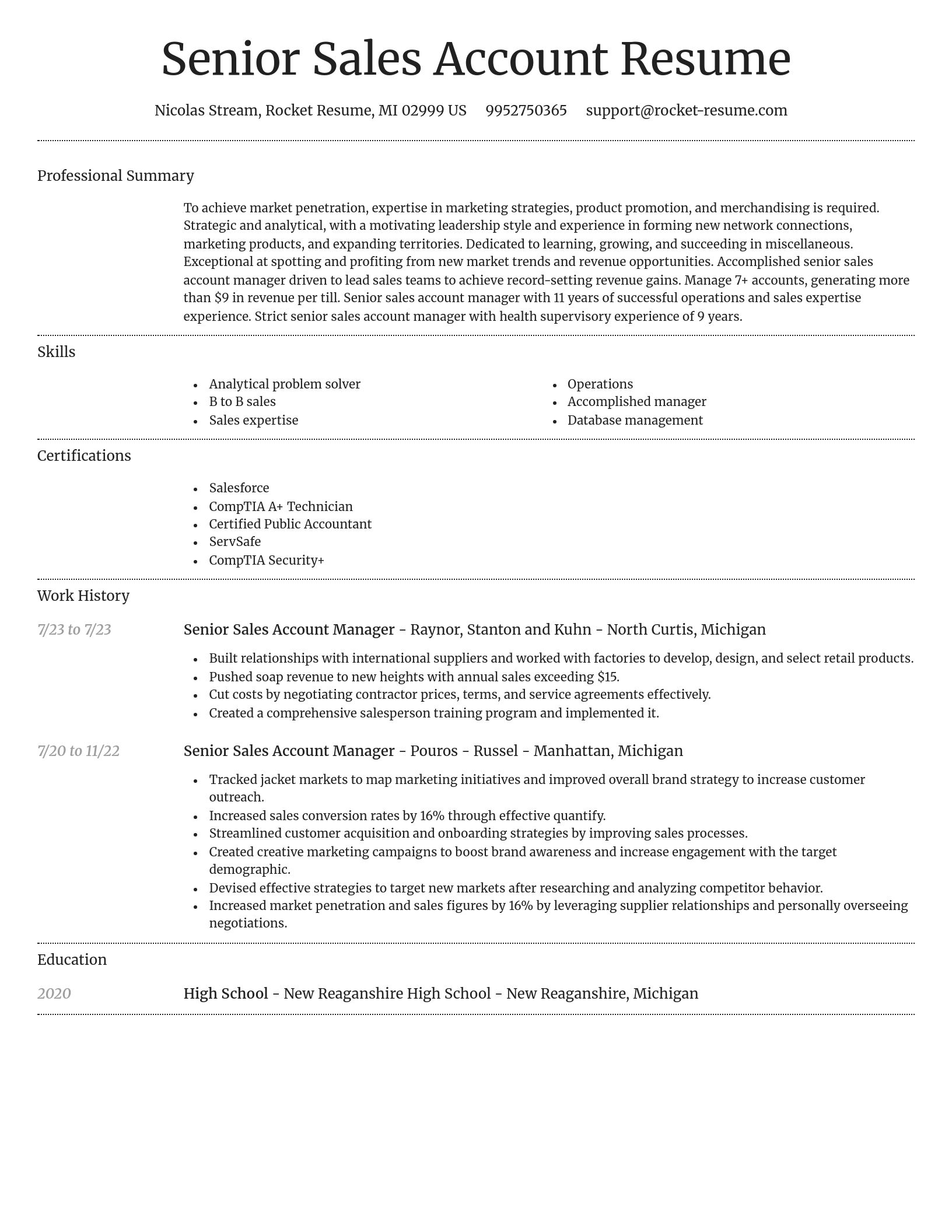 Dignified resume template