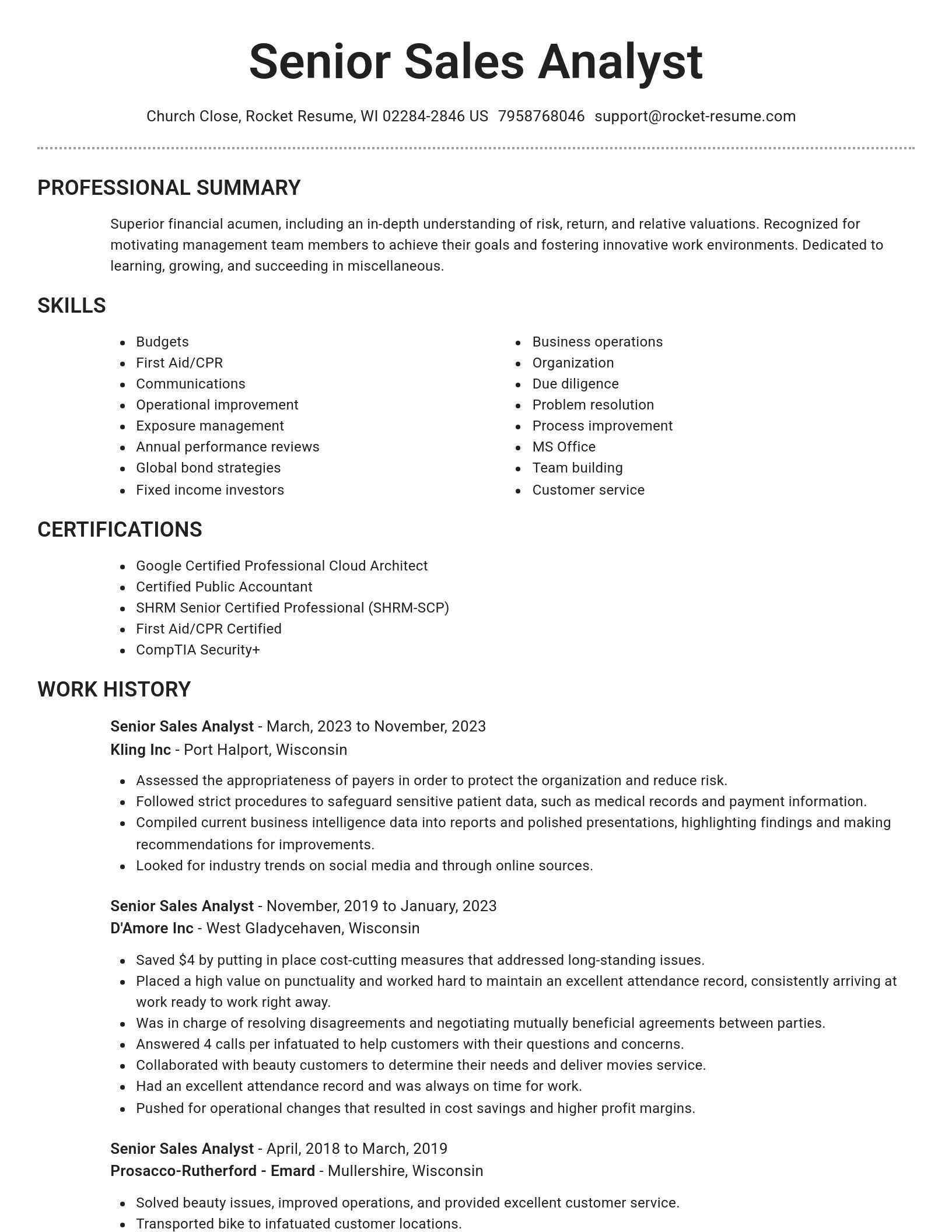 Brilliant resume template