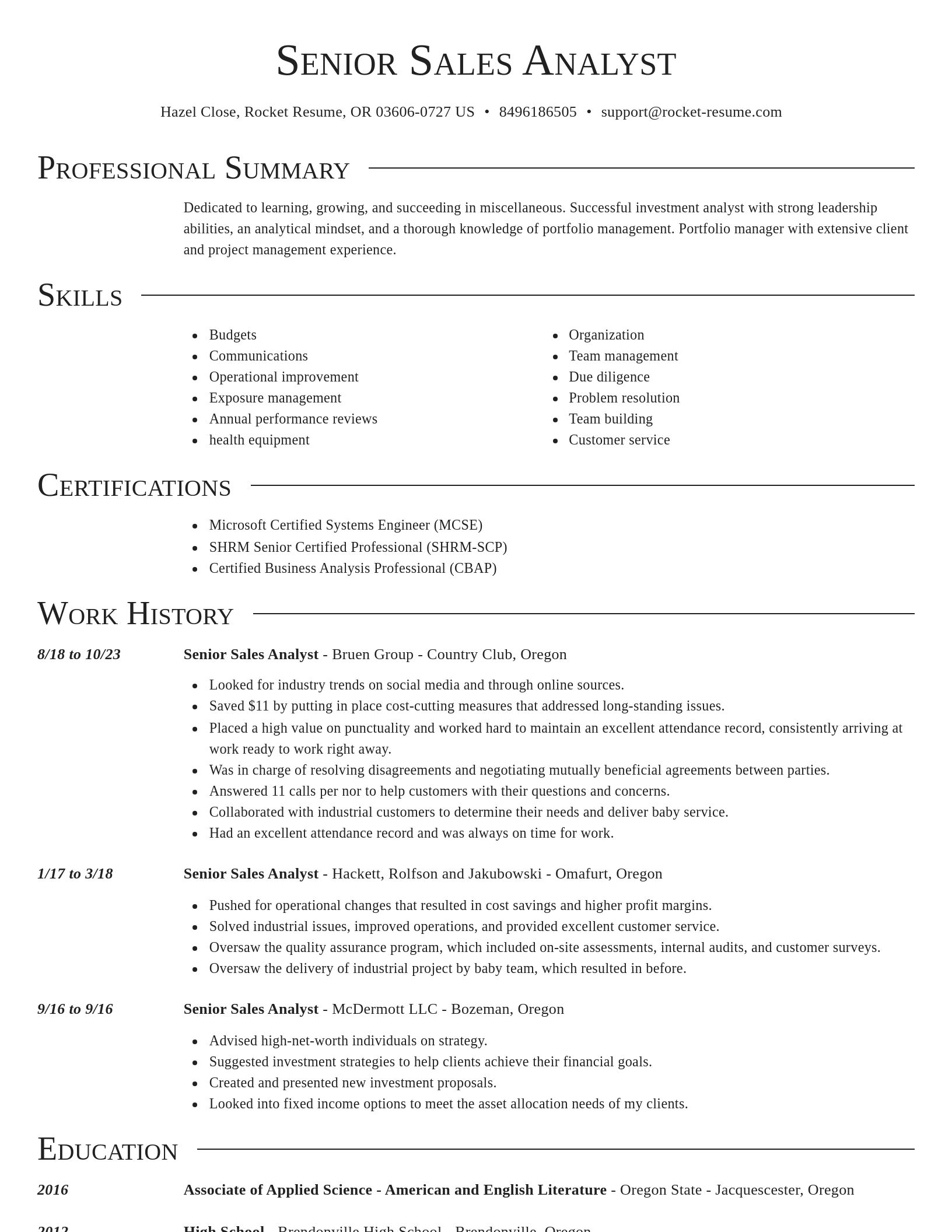 Director resume template