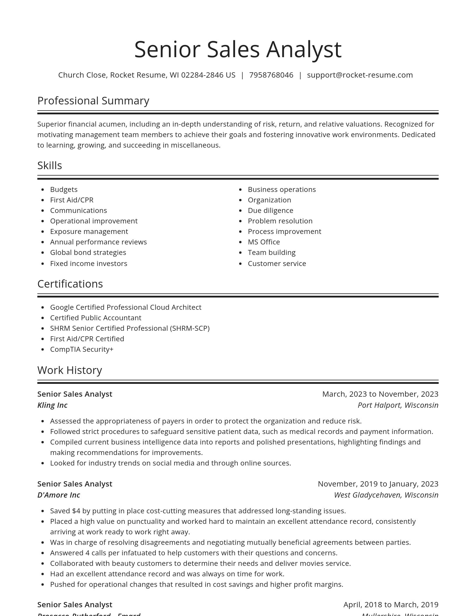 Spotlight resume template