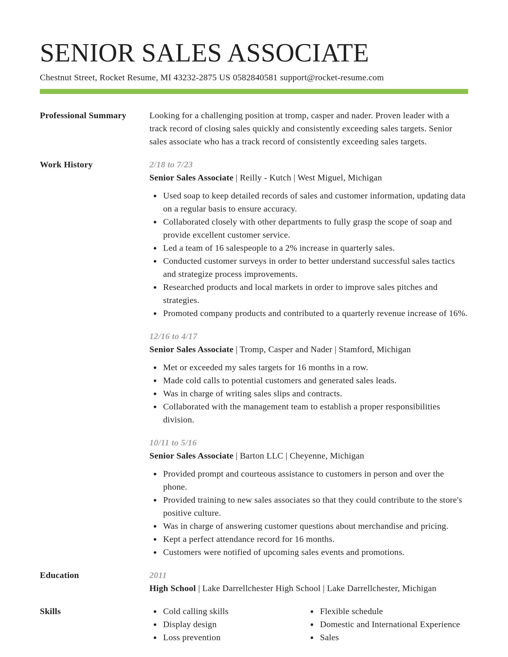 Smart resume template