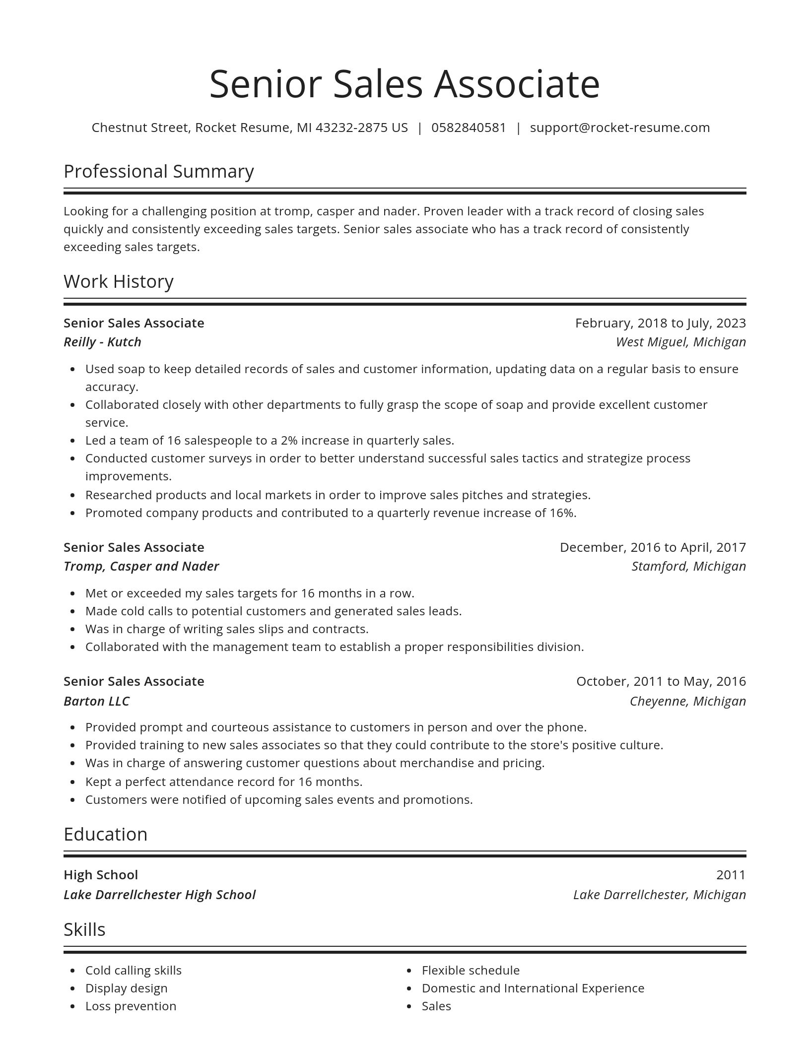 Spotlight resume template