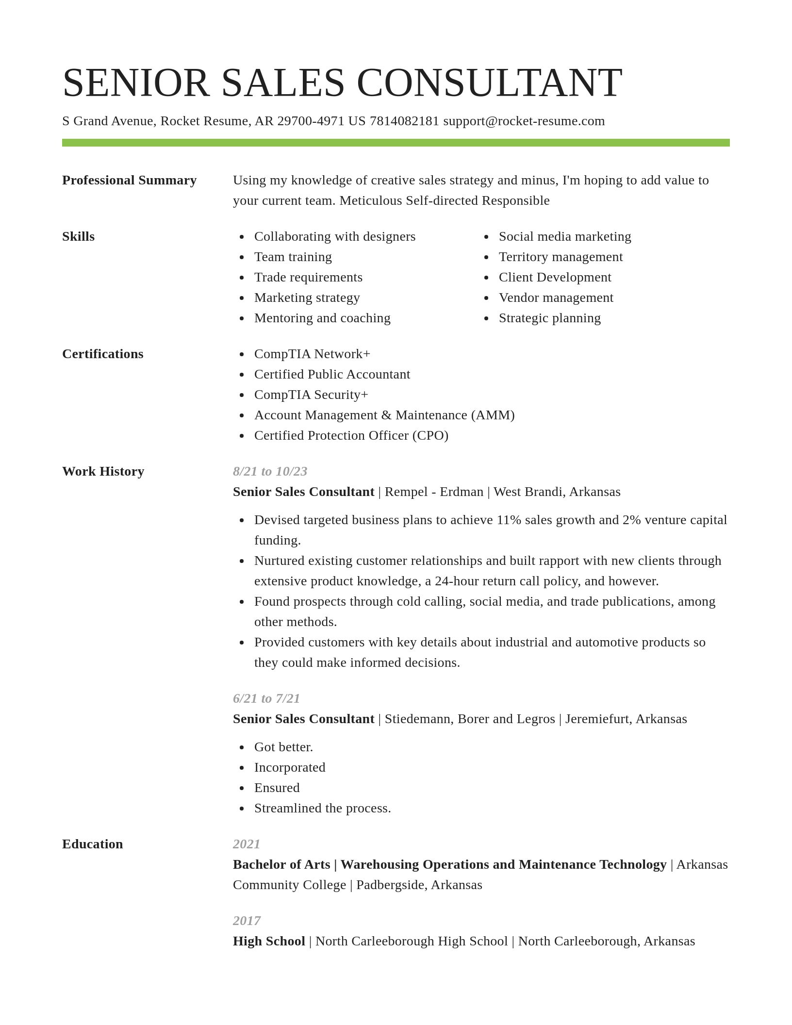 Smart resume template
